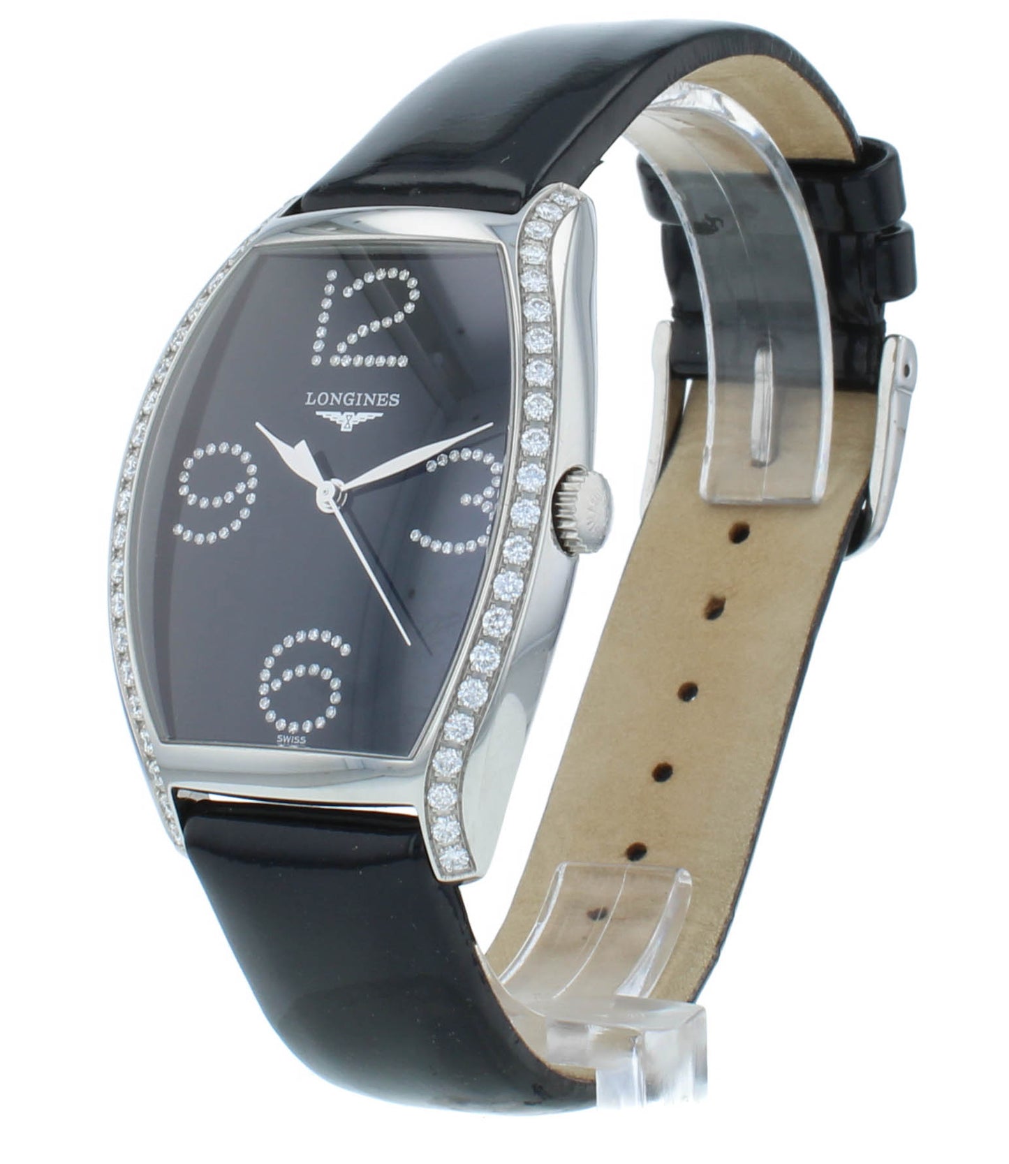 Longines Evidenza Quartz Black Dial 33mm Diamond Bezel Ladies Watch L26550572
