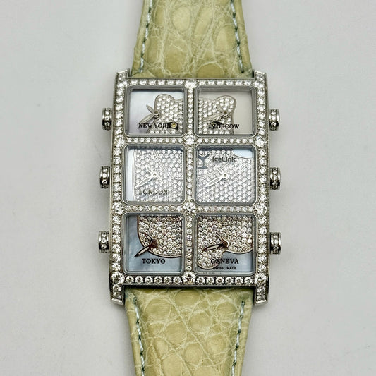 IceLink Senator Six Time Zone 33X45mm Quartz Unisex Stainless Steel Watch