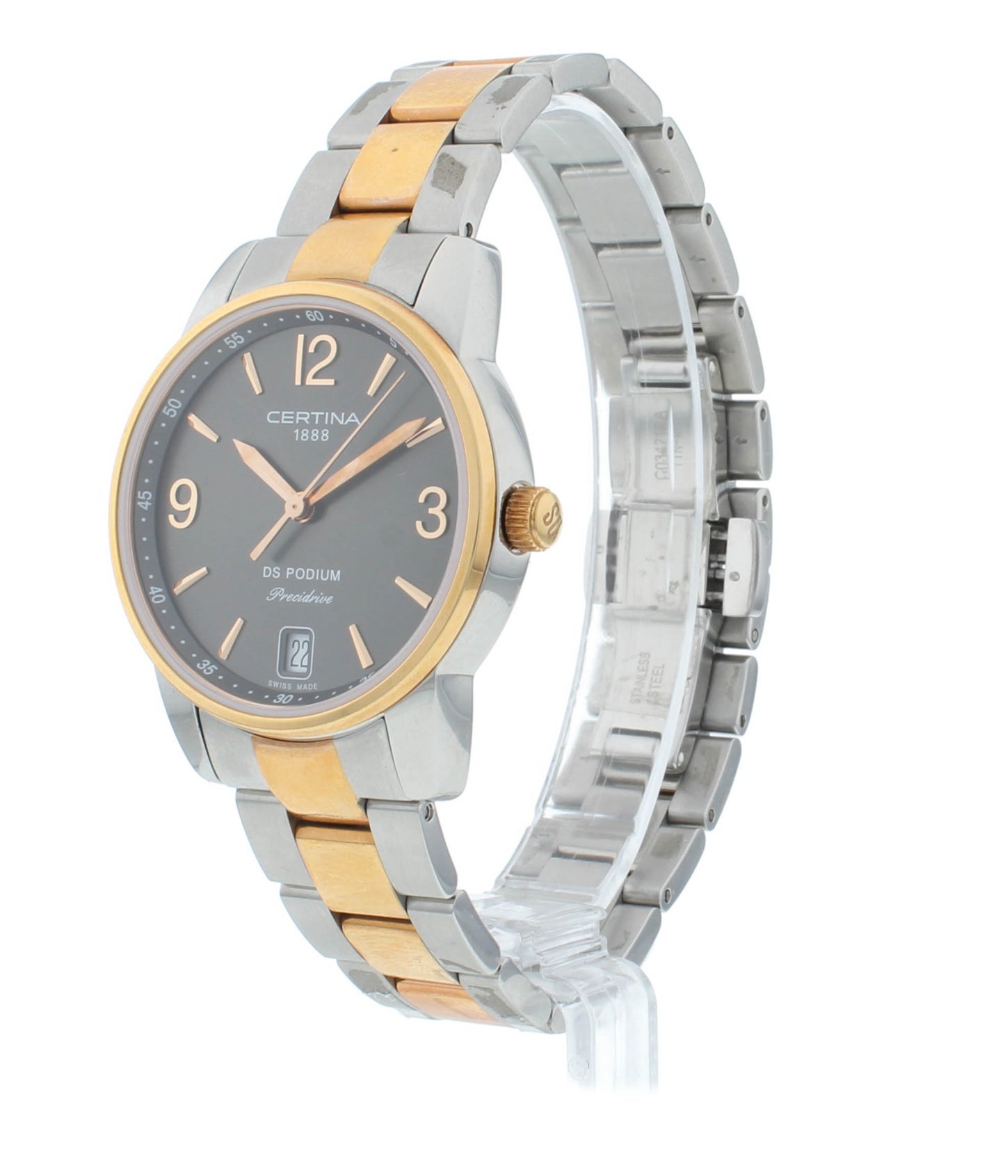 Certina DS Podium 33mm Two-Tone Quartz Gray Dial Ladies Watch C034.210.22.087.00