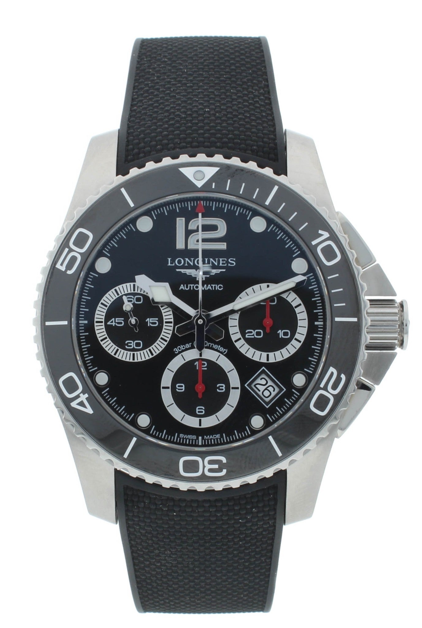 Longines HydroConquest 41mm Chrono Auto Black Dial Men's Watch L3.783.4.56.9