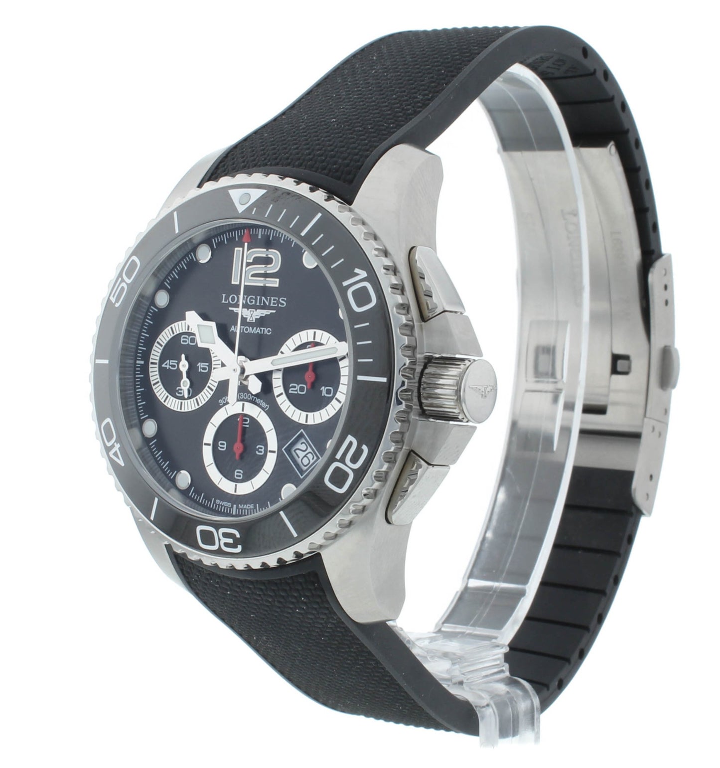 Longines HydroConquest 41mm Chrono Auto Black Dial Men's Watch L3.783.4.56.9