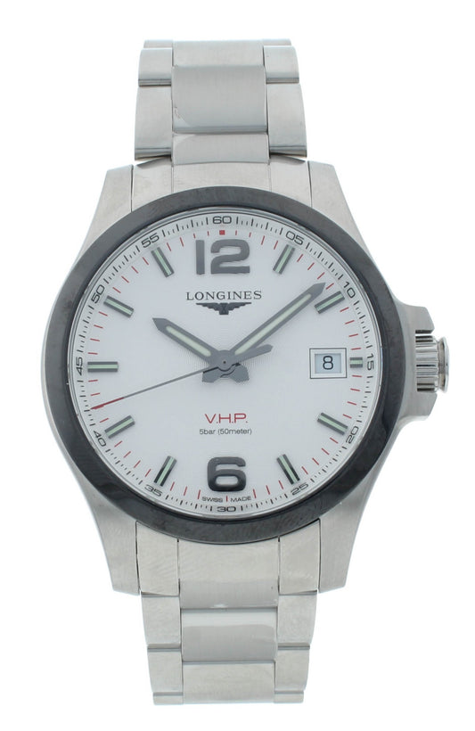 Longines Conquest V.H.P. 41mm Silver Dial Quartz Men's Watch L3.719.4.76.6