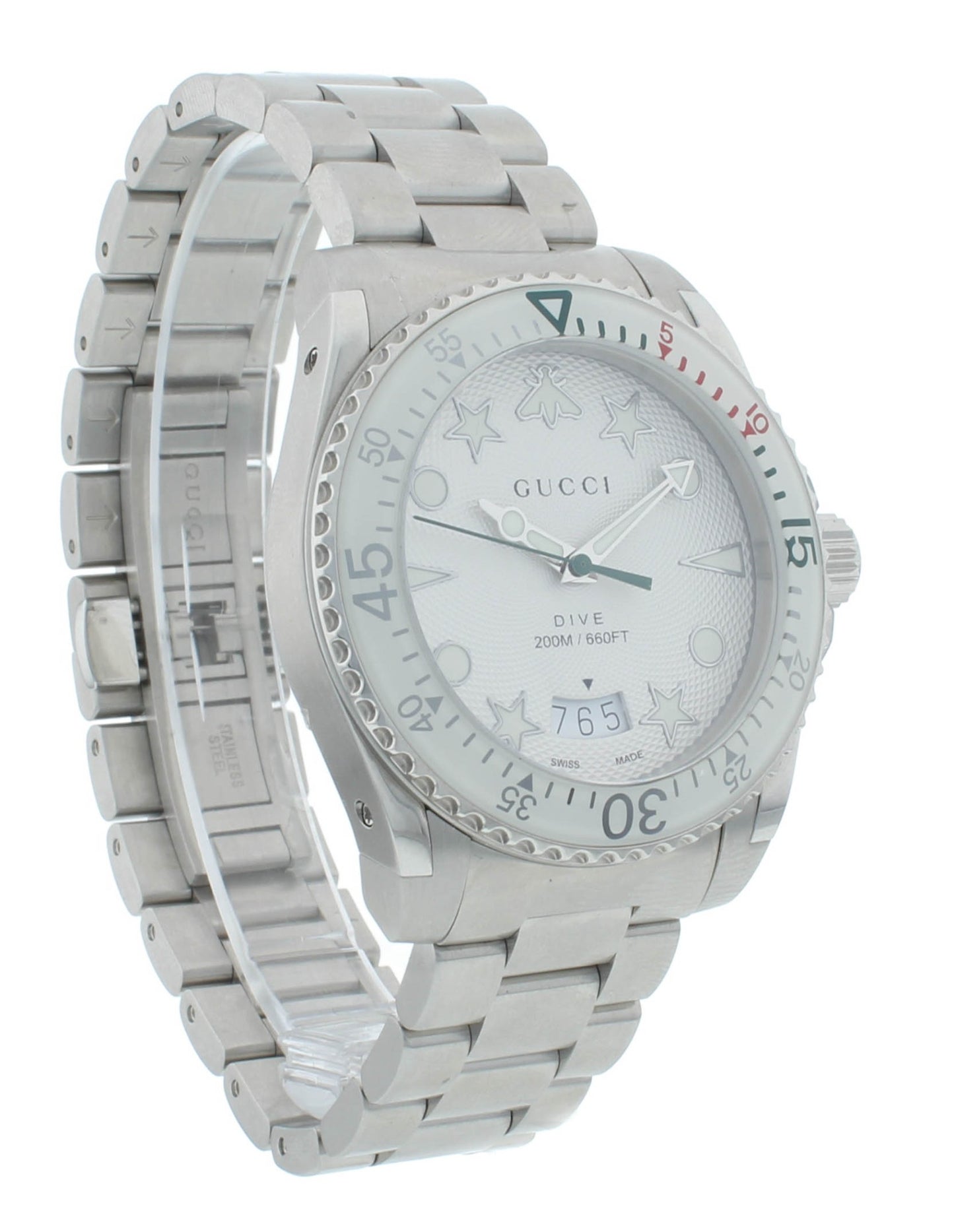 Gucci Dive 40mm Silver Dial Stainless Steel Men's Watch YA136336