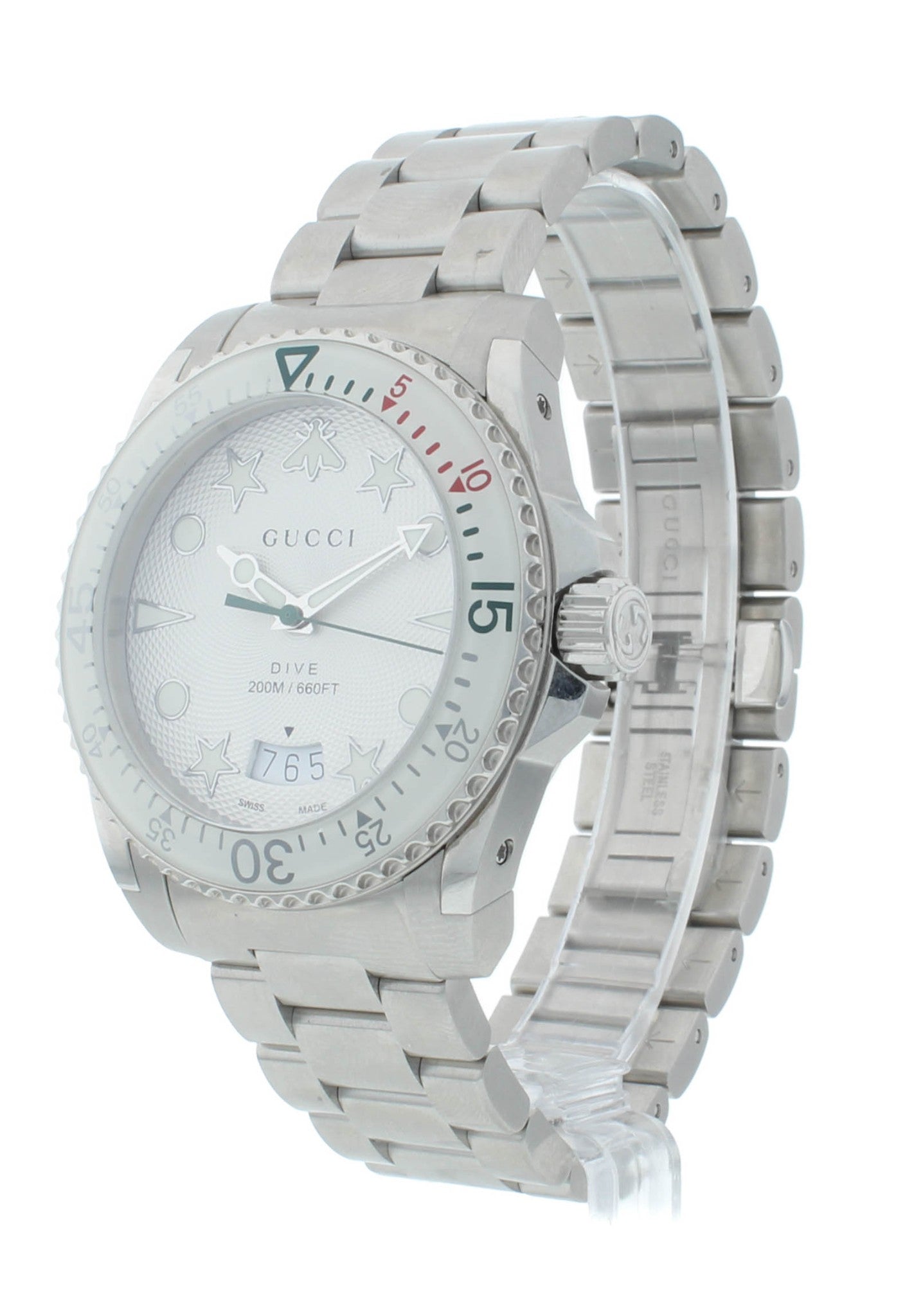 Gucci Dive 40mm Silver Dial Stainless Steel Men's Watch YA136336