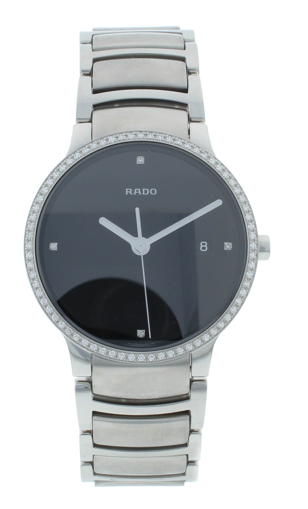 Rado Centrix 38mm Black Dial Diamond Bezel Quartz Men's Watch R30630713