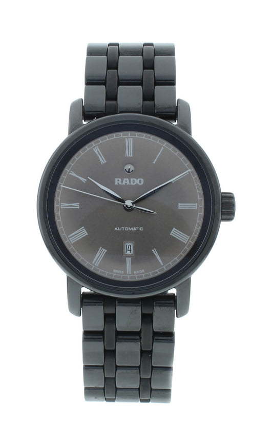Rado DiaMaster 33mm Automatic Gray Dial Cermaic Ladies Watch R14043112