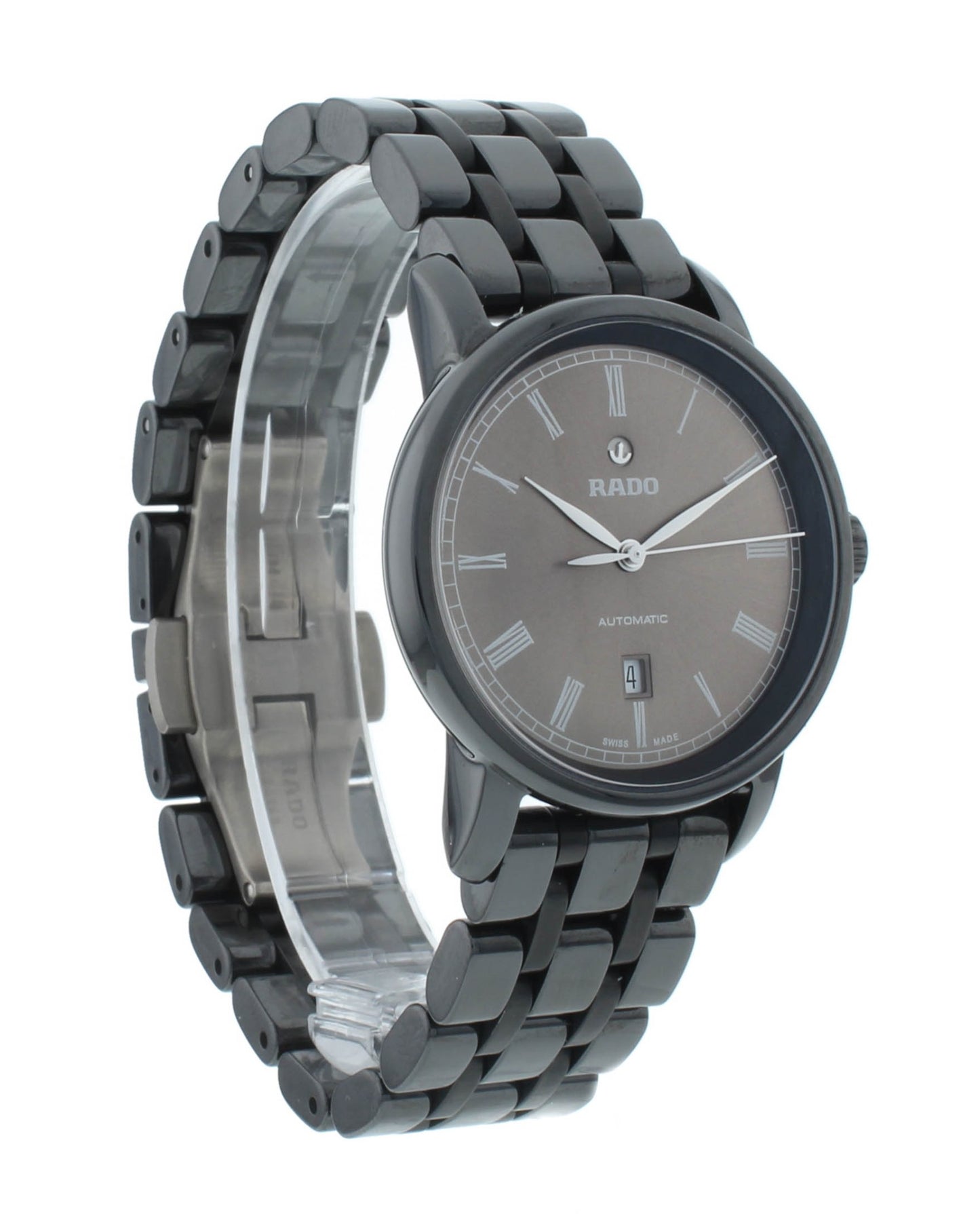 Rado DiaMaster 33mm Automatic Gray Dial Cermaic Ladies Watch R14043112