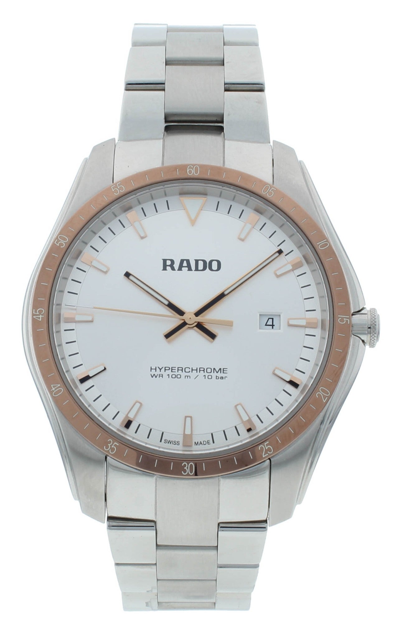 Rado HyperChrome 44mm Stainless Steel Quartz Silver Dial Men's Watch R32502103