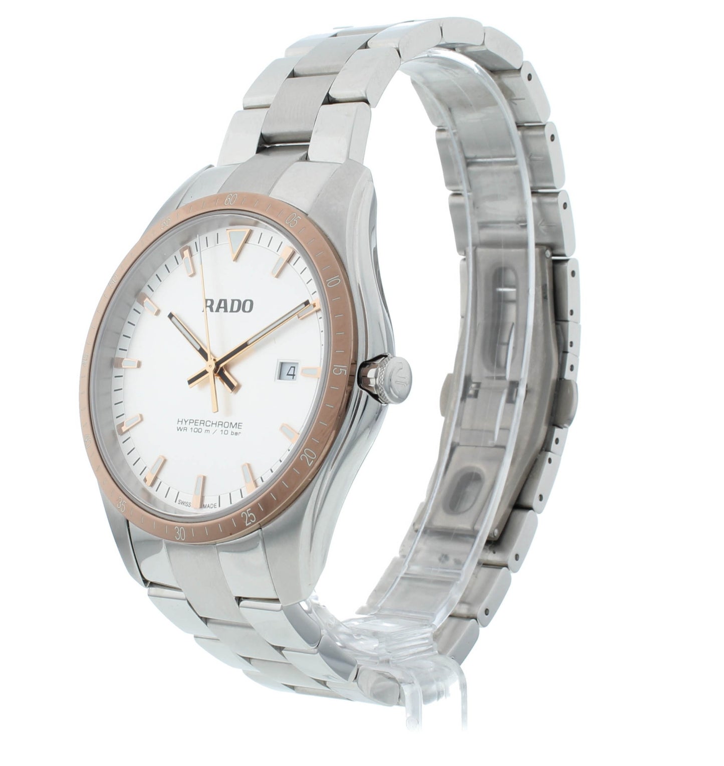 Rado HyperChrome 44mm Stainless Steel Quartz Silver Dial Men's Watch R32502103