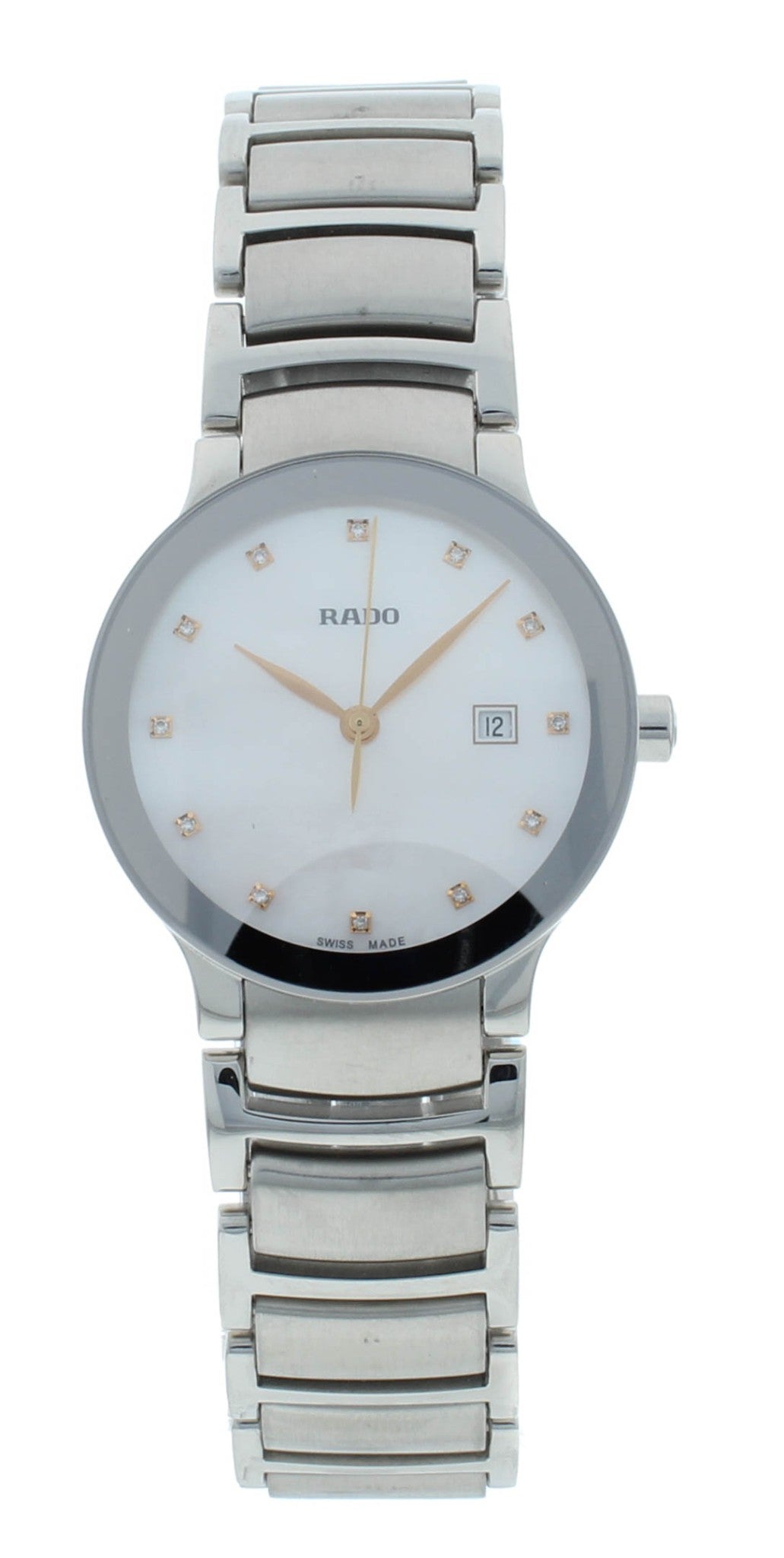 Rado Centrix 28mm Quartz White MOP Diamond Dial Ladies Watch R30928913