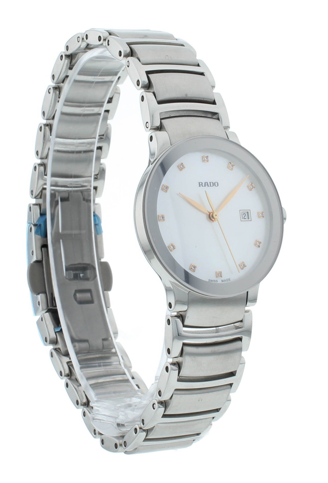 Rado Centrix 28mm Quartz White MOP Diamond Dial Ladies Watch R30928913