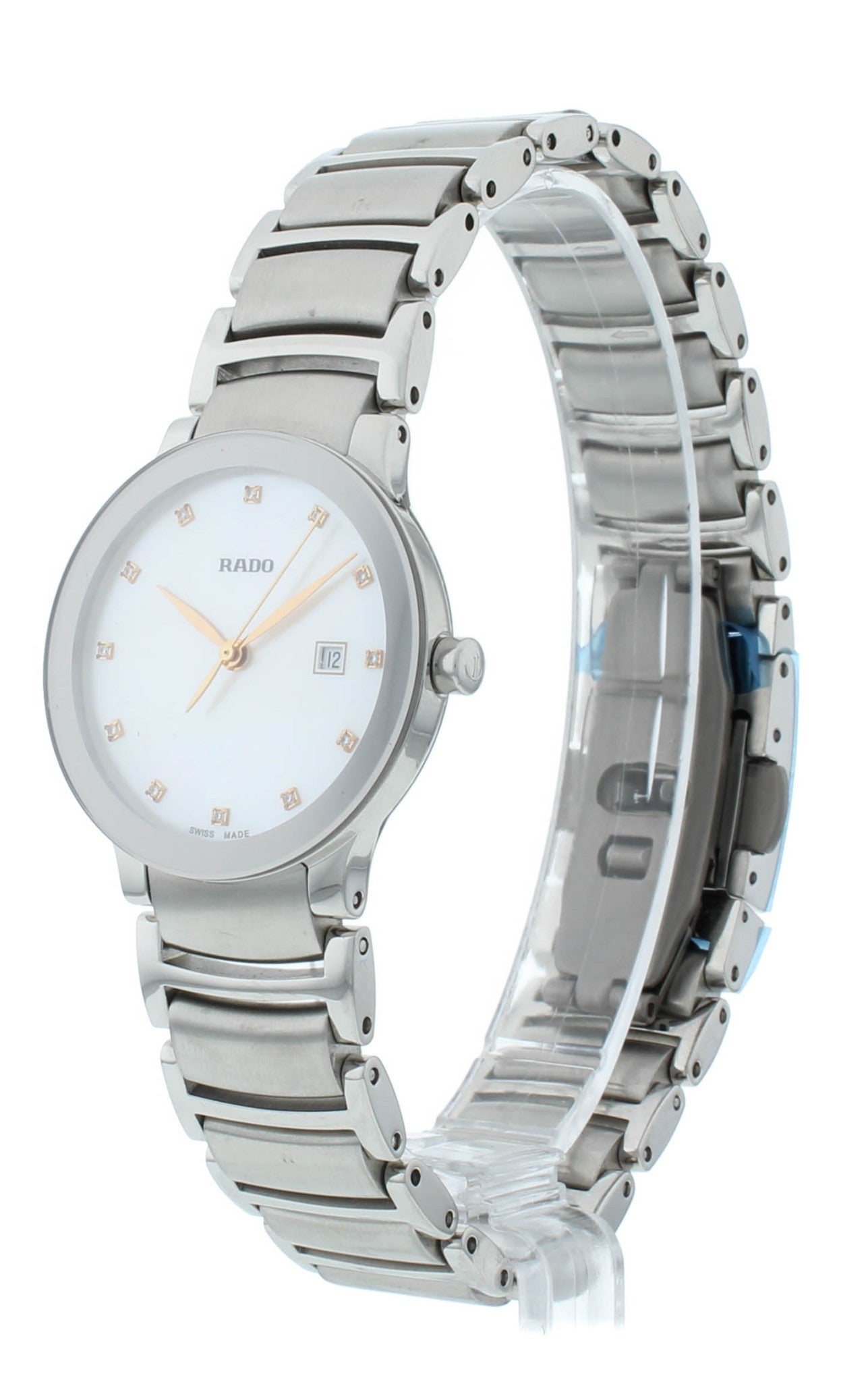 Rado Centrix 28mm Quartz White MOP Diamond Dial Ladies Watch R30928913