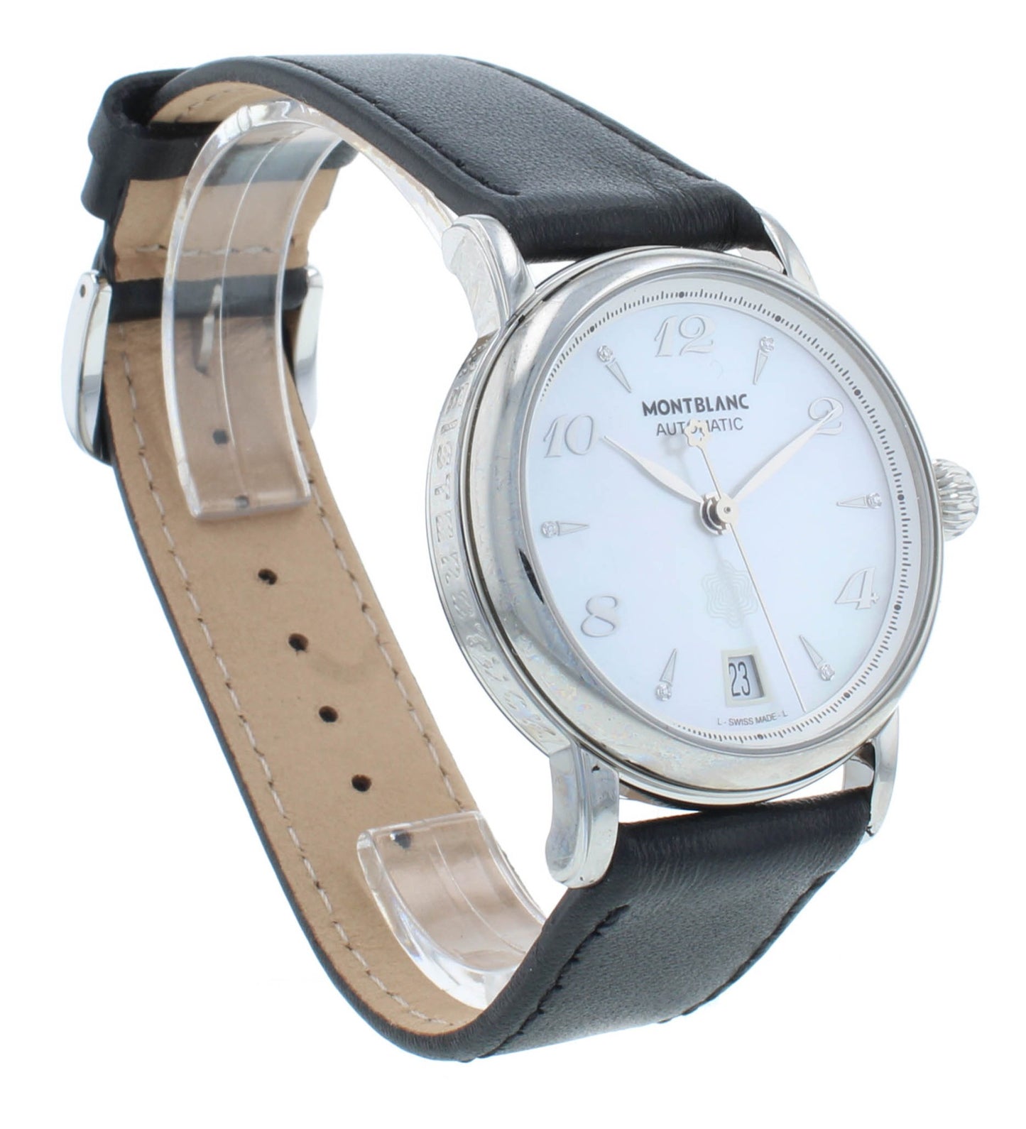 Montblanc Star White MOP Dial Diamond 36mm Automatic Ladies Watch 107118