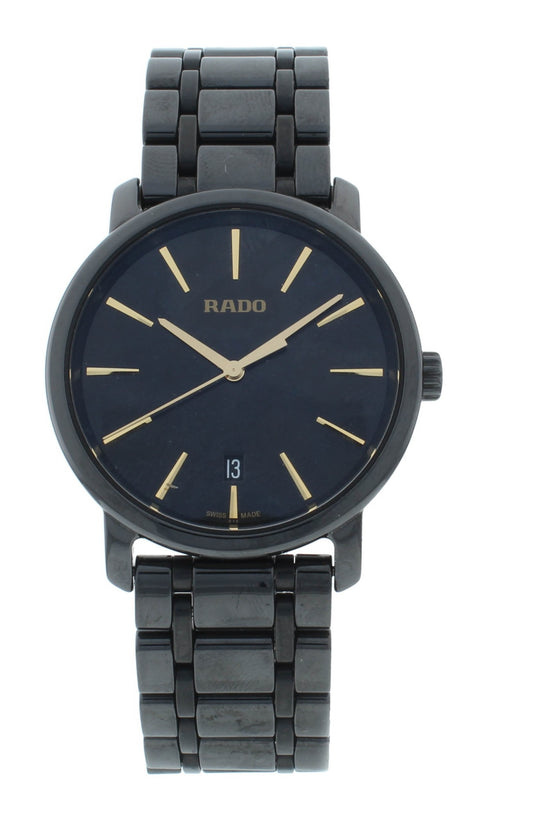 Rado DiaMaster Quartz 40mm Ceramic Black Dial Men's Watch R14066152