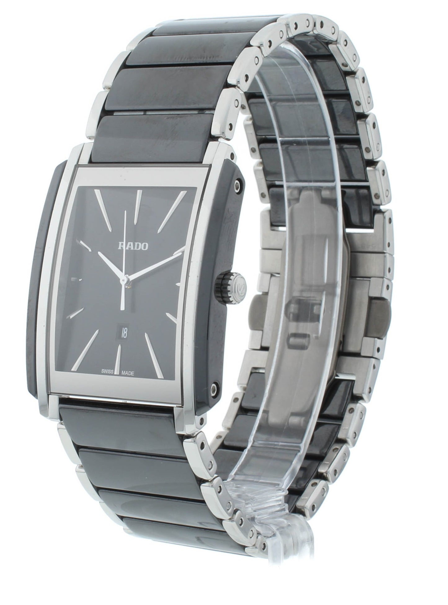 Rado Integral 31x27mm Quartz Black Dial Ceramic Two-Tone Men's Watch R20963152