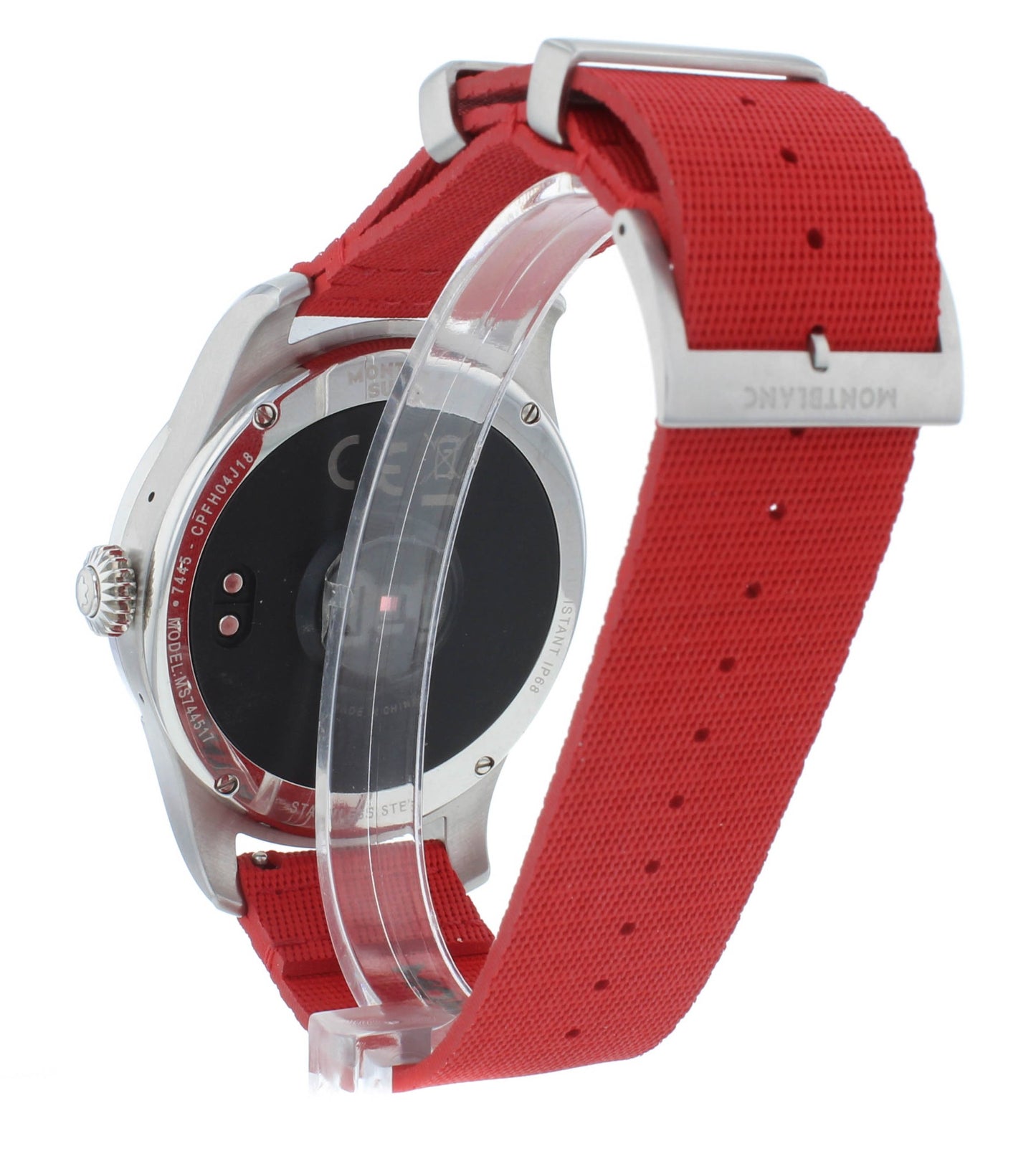 Montblanc Summit 46mm Steel Quartz Red Nylon Strap Men's Smartwatch 117742