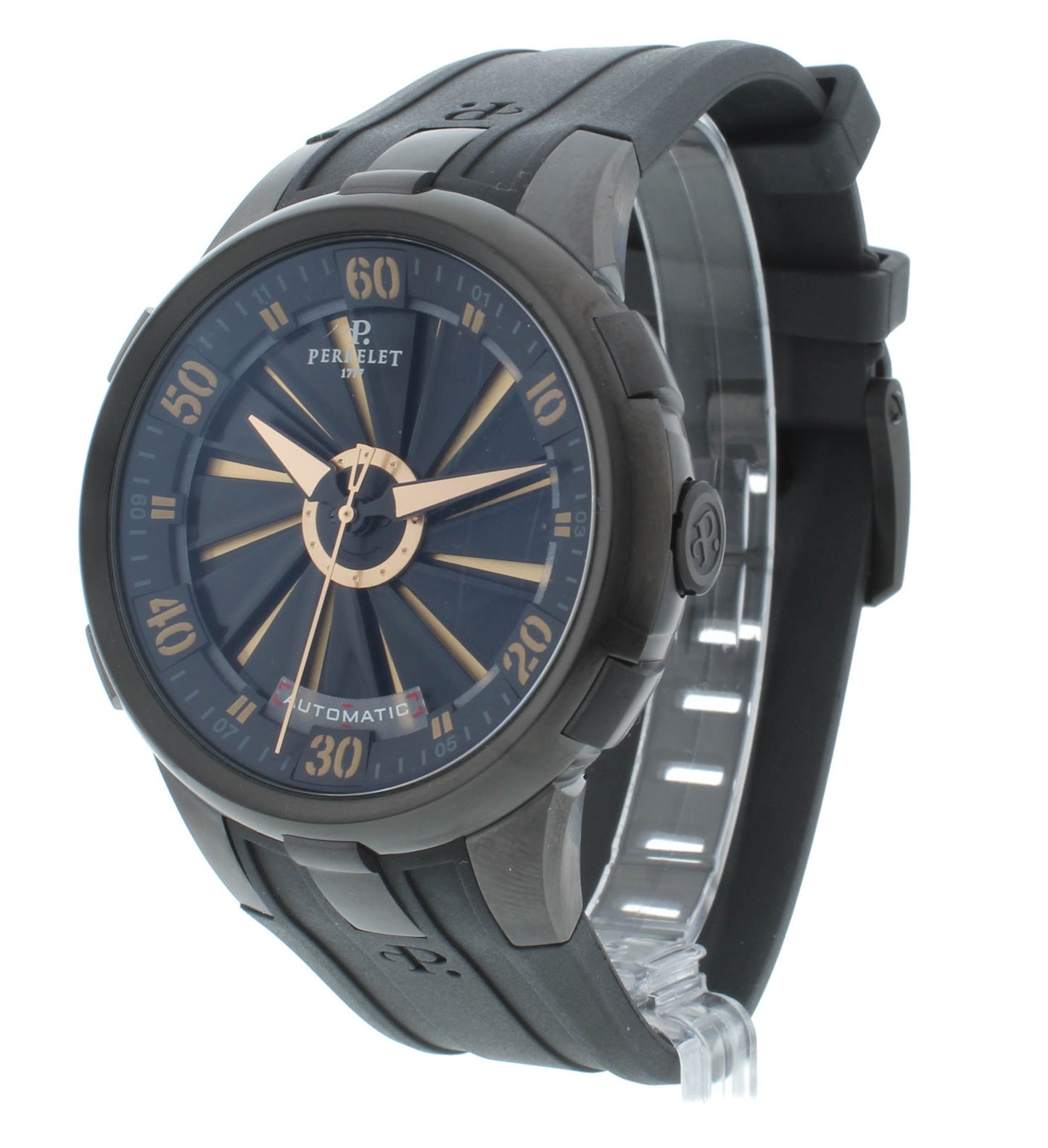 Pre-Owned Perrelet Turbine XL Black Dial 48mm Automatic Men’s Watch A4053/1