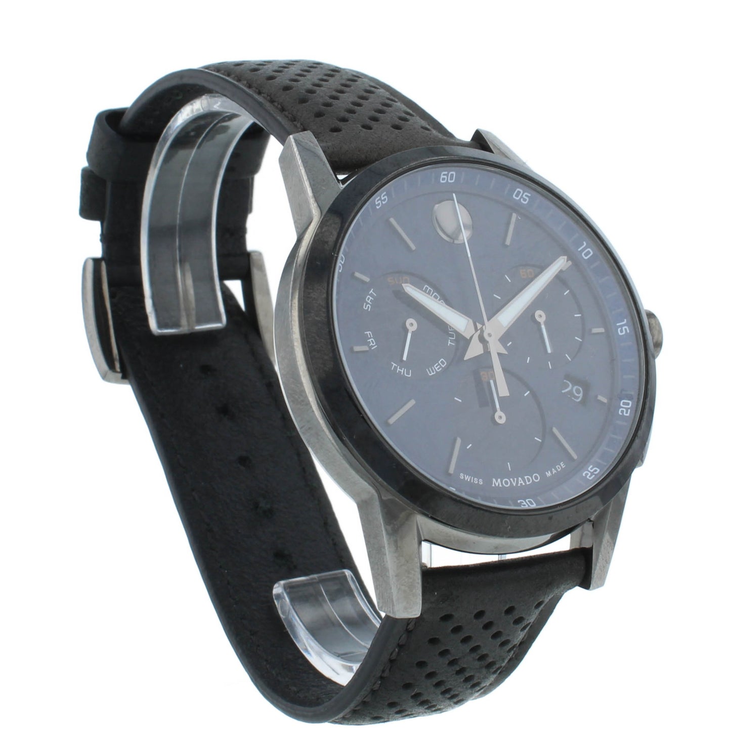 Movado Museum Sport Chronograph 43mm Blue Dial Quartz Men's Watch 607360