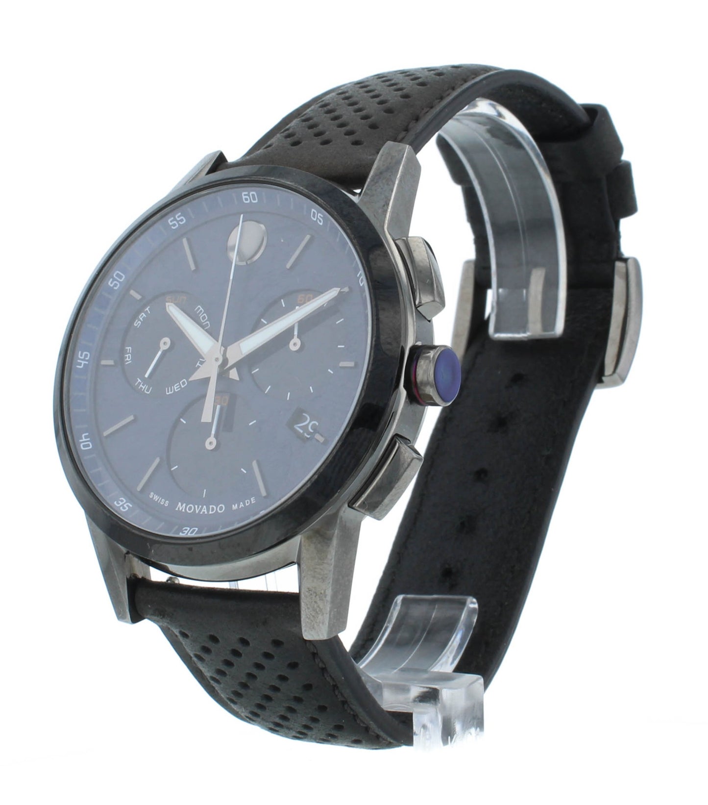 Movado Museum Sport Chronograph 43mm Blue Dial Quartz Men's Watch 607360