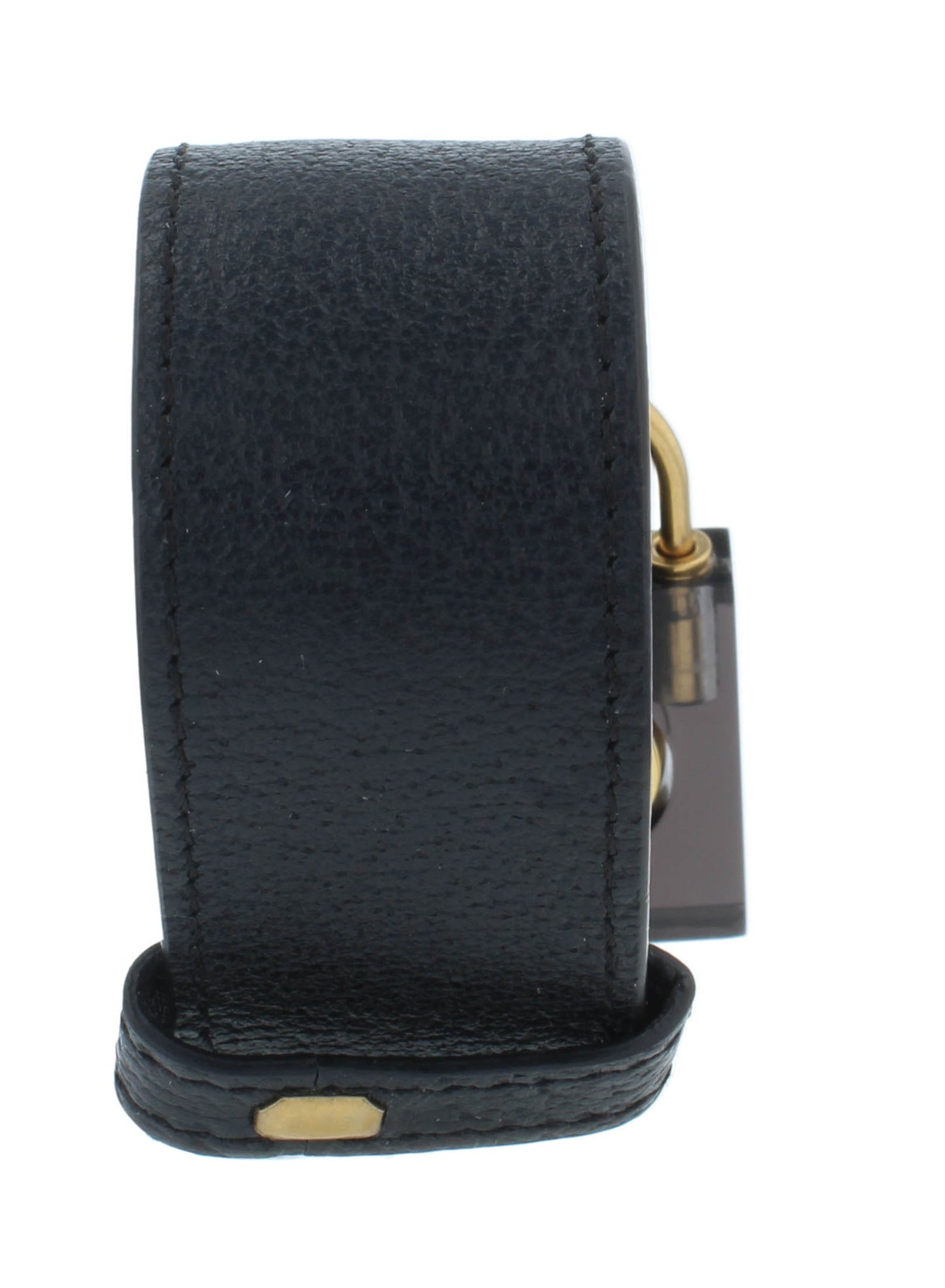 Gucci Padlock Black Dial 30mm Quartz Leather Strap Ladies Watch YA150506