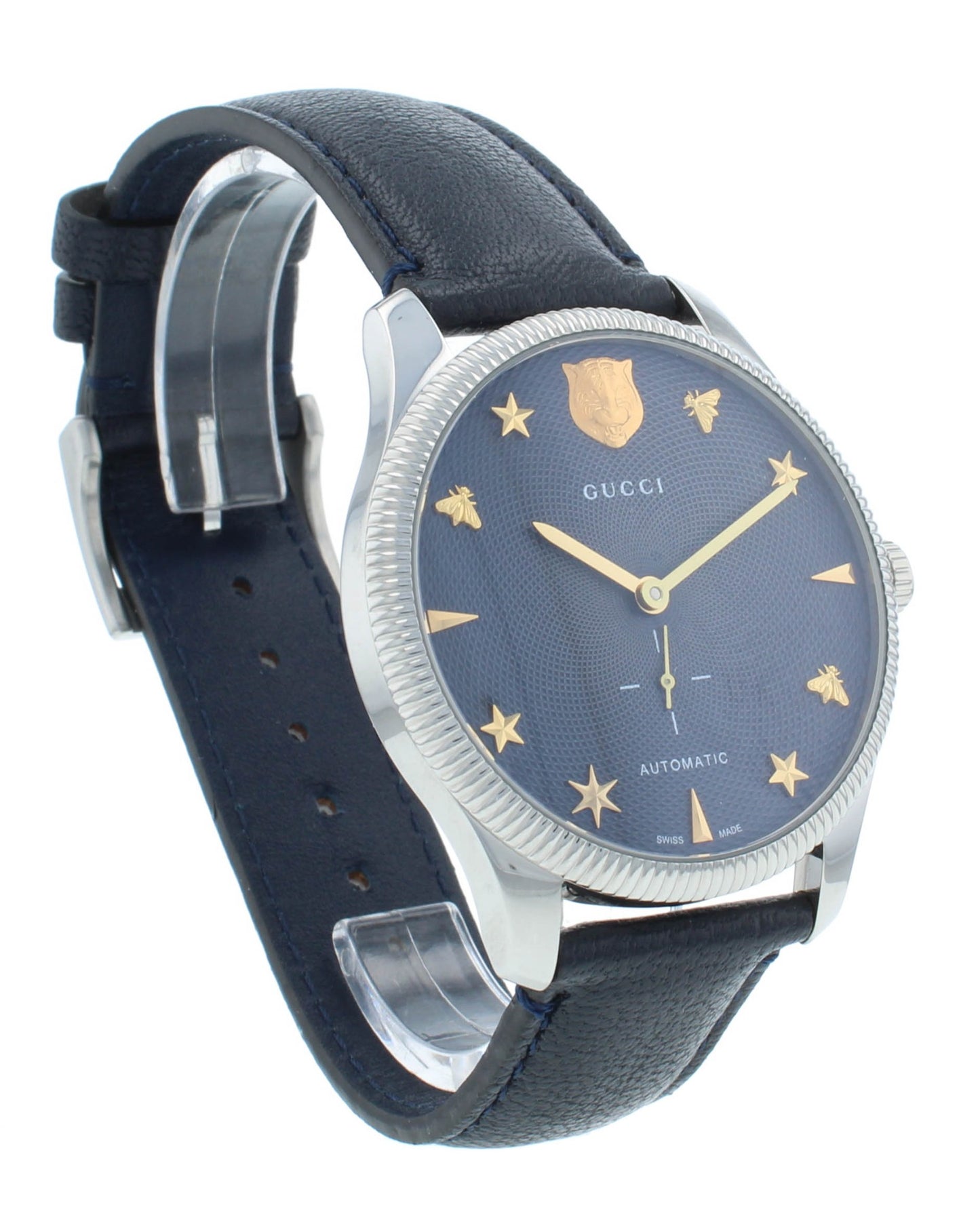 Gucci G-Timeless 40mm Automatic Stainless Steel Blue Dial Men's Watch YA126347