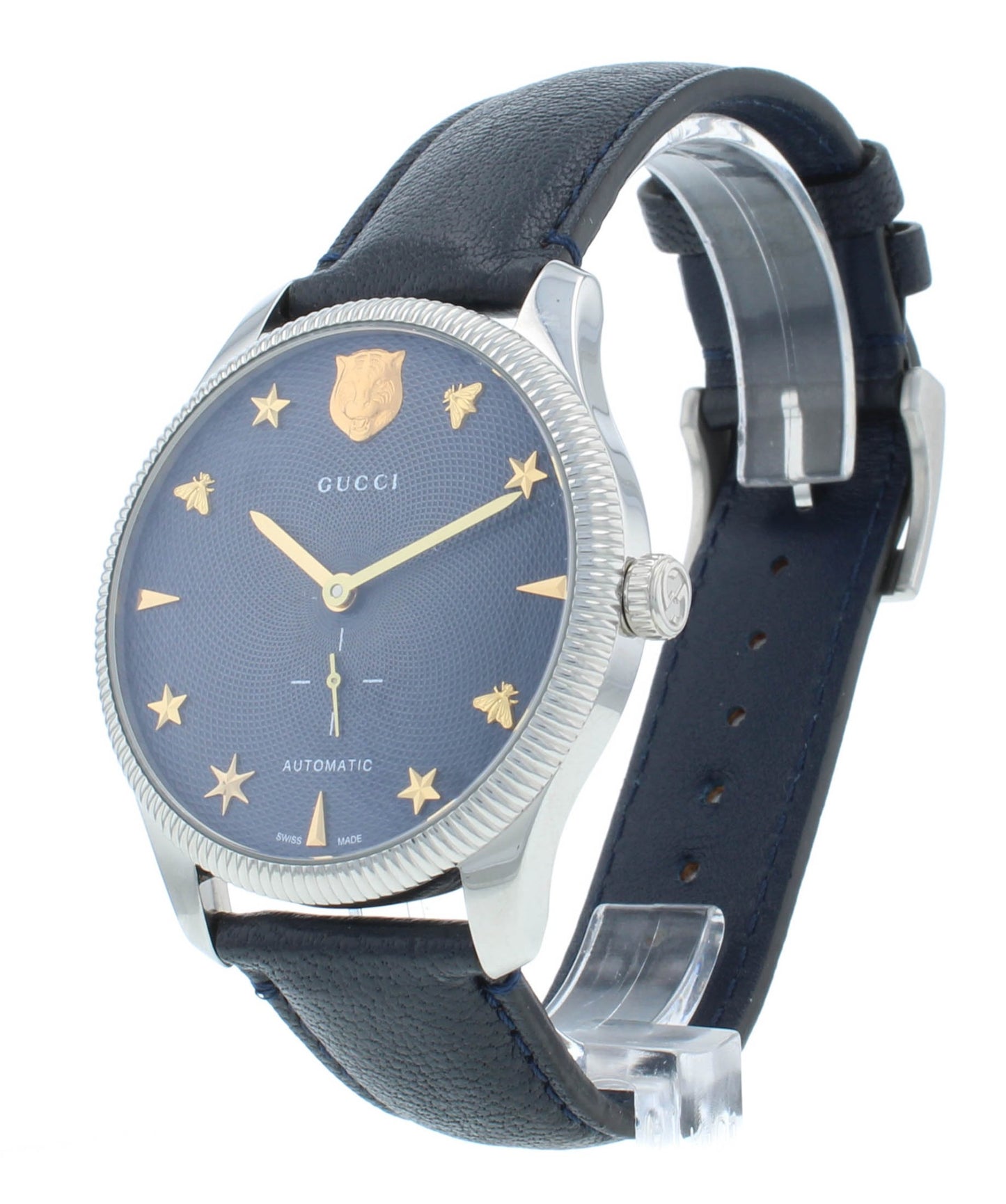 Gucci G-Timeless 40mm Automatic Stainless Steel Blue Dial Men's Watch YA126347