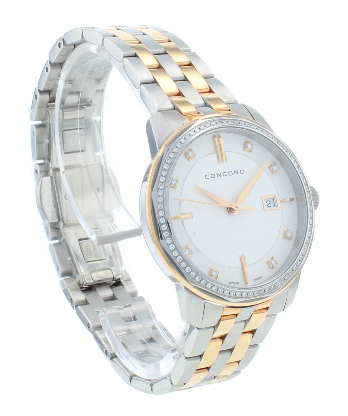 Concord Bennington 31mm Quartz Steel & 18kt Rose Gold Ladies Watch 320483