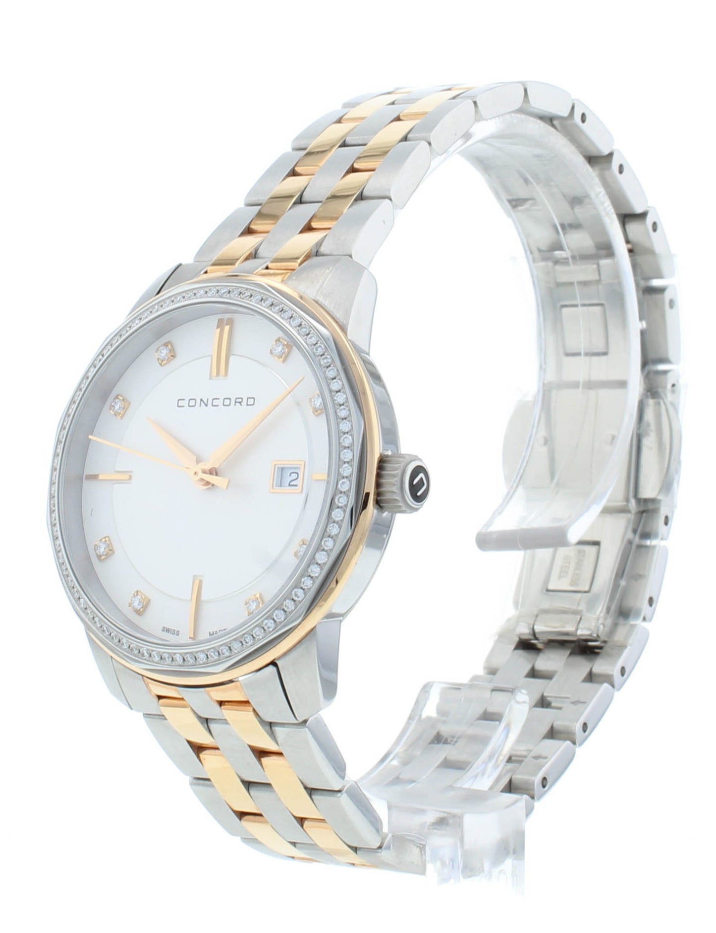 Concord Bennington 31mm Quartz Steel & 18kt Rose Gold Ladies Watch 320483