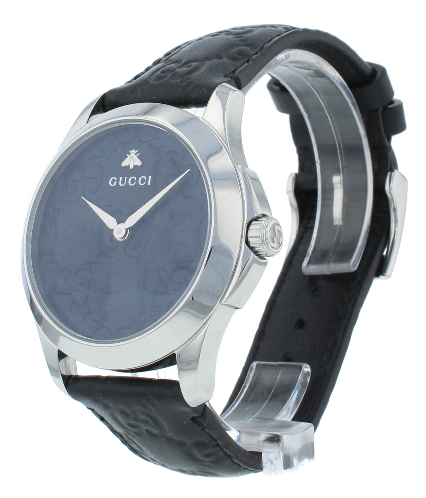 Gucci G-Timeless 38mm Quartz Stainless Steel Black Dial Men's Watch YA1264031