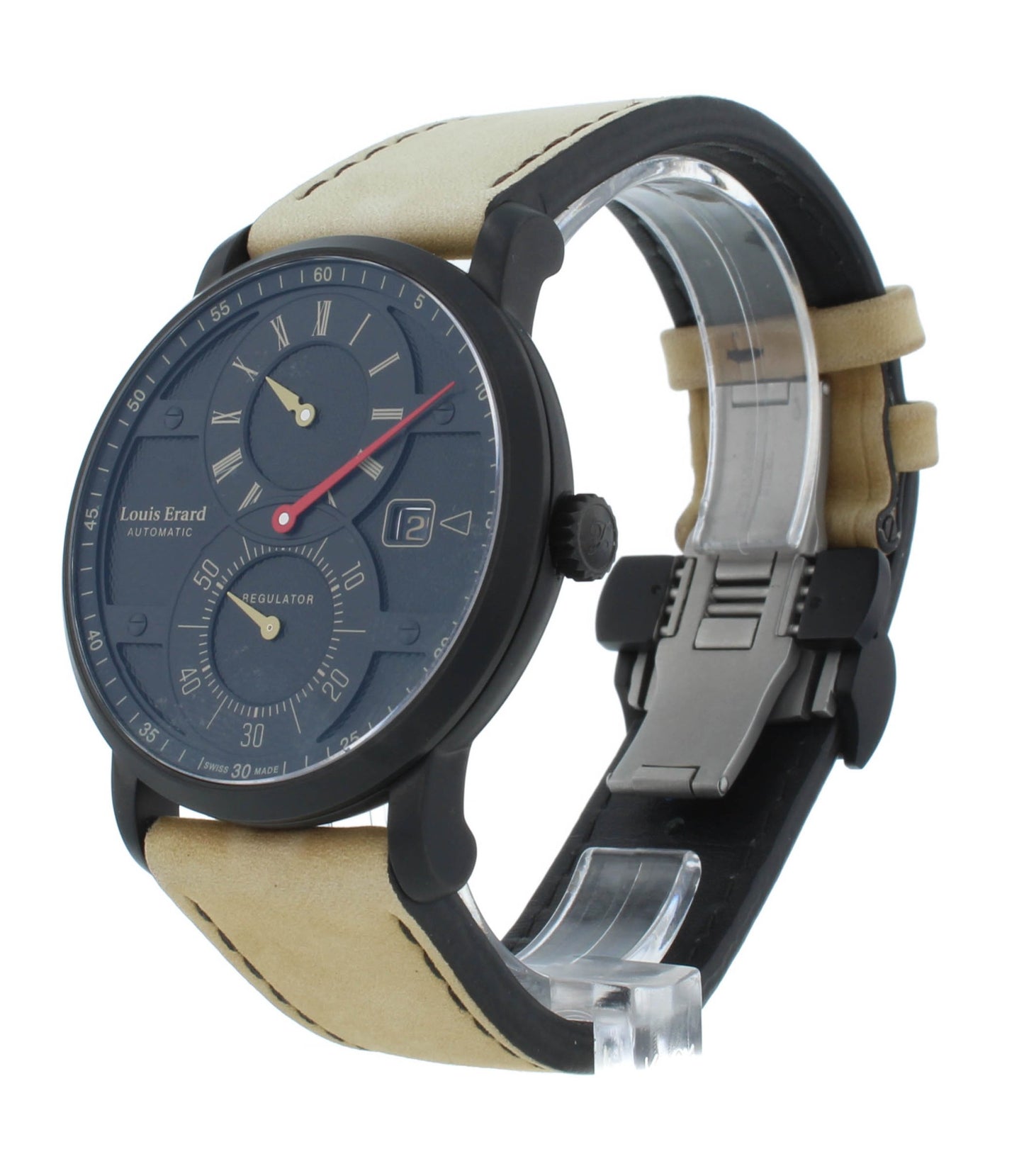 Louis Erard Excellence Manual Wind Black Dial 42mm Men's Watch 86236NN12.BVDN17