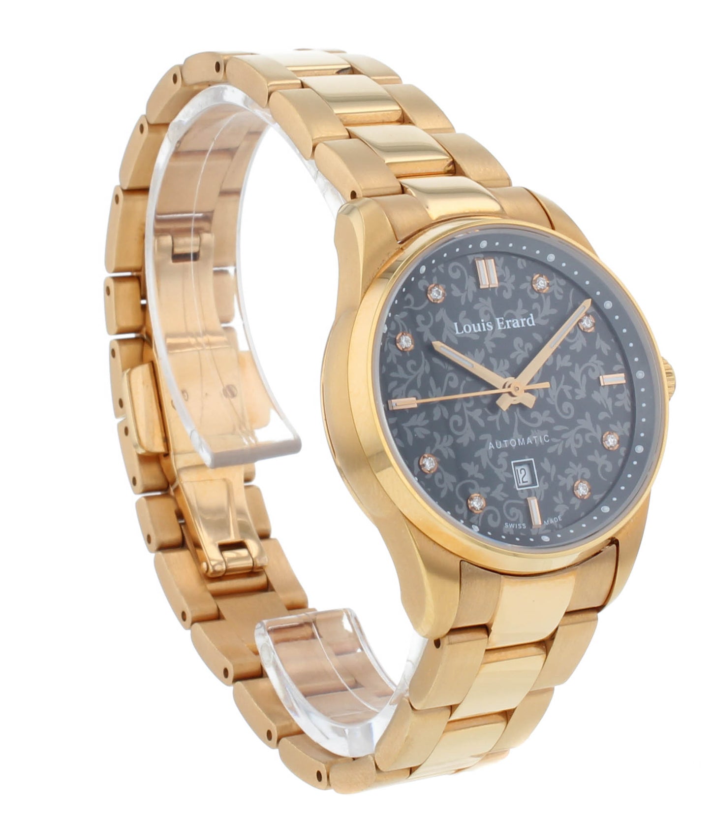 Louis Erard Heritage 29mm Auto Gray Diamond Dial Ladies Watch 20100PR83.BMA55