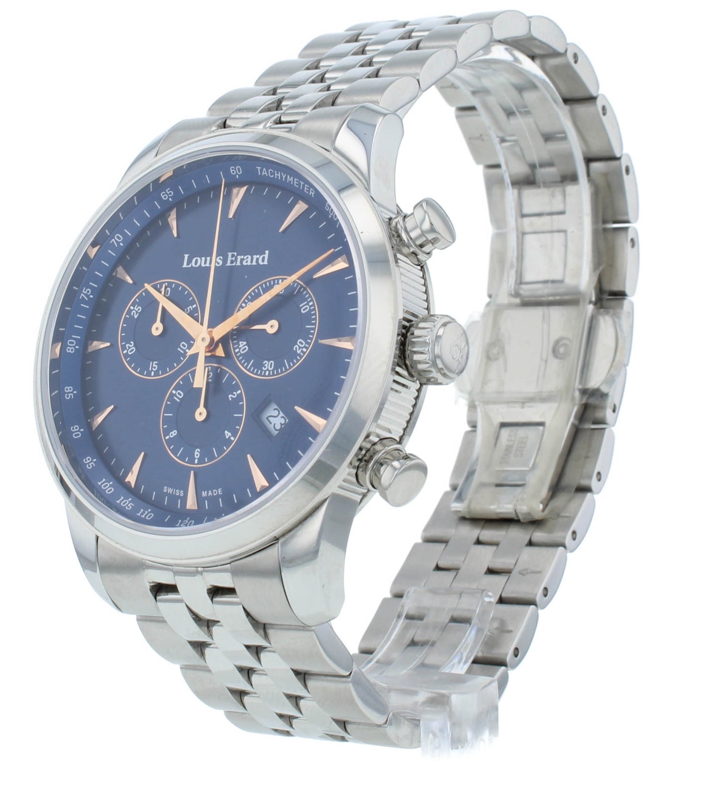 Louis Erard Heritage Chrono 42mm Quartz Blue Dial Men's Watch 13900AA15.BMA38