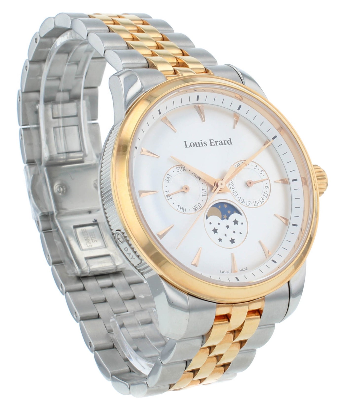 Louis Erard Heritage 42mm Two-Tone Moon Phase Quartz Men's Watch 14910AB11.BMA40