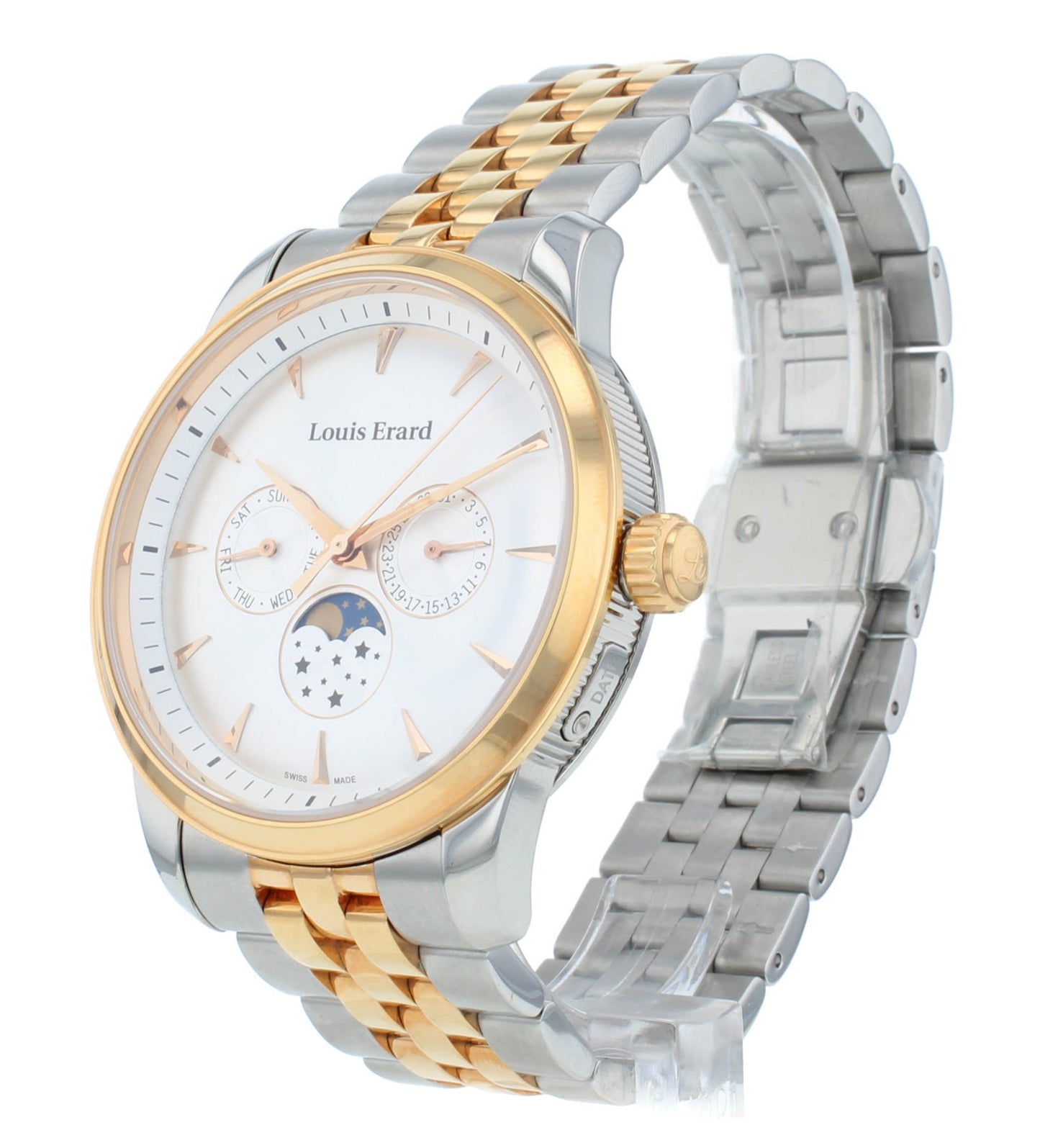 Louis Erard Heritage 42mm Two-Tone Moon Phase Quartz Men's Watch 14910AB11.BMA40