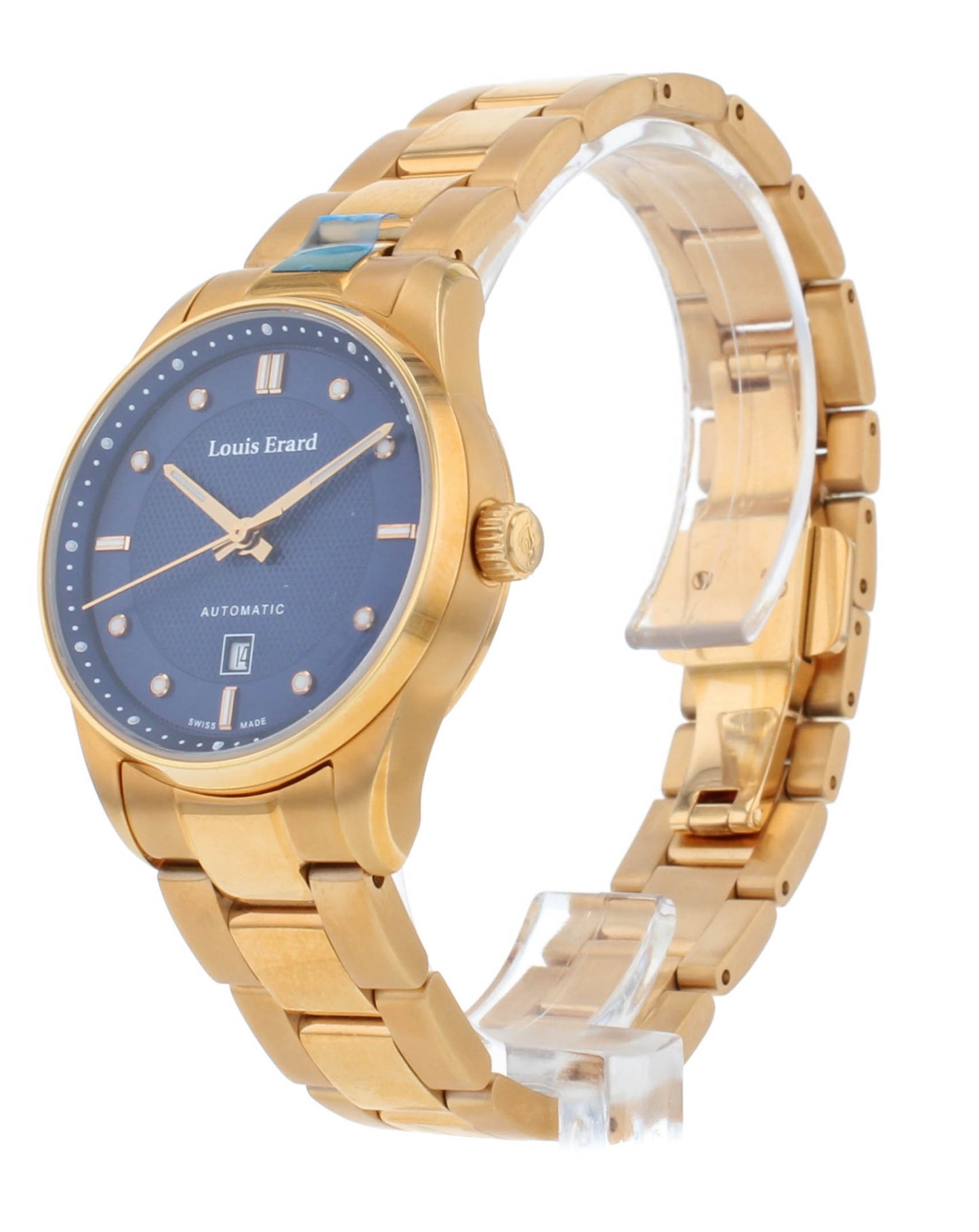 Louis Erard Heritage 30mm Auto Blue Diamond Dial Ladies Watch 20100PR55.BMA55