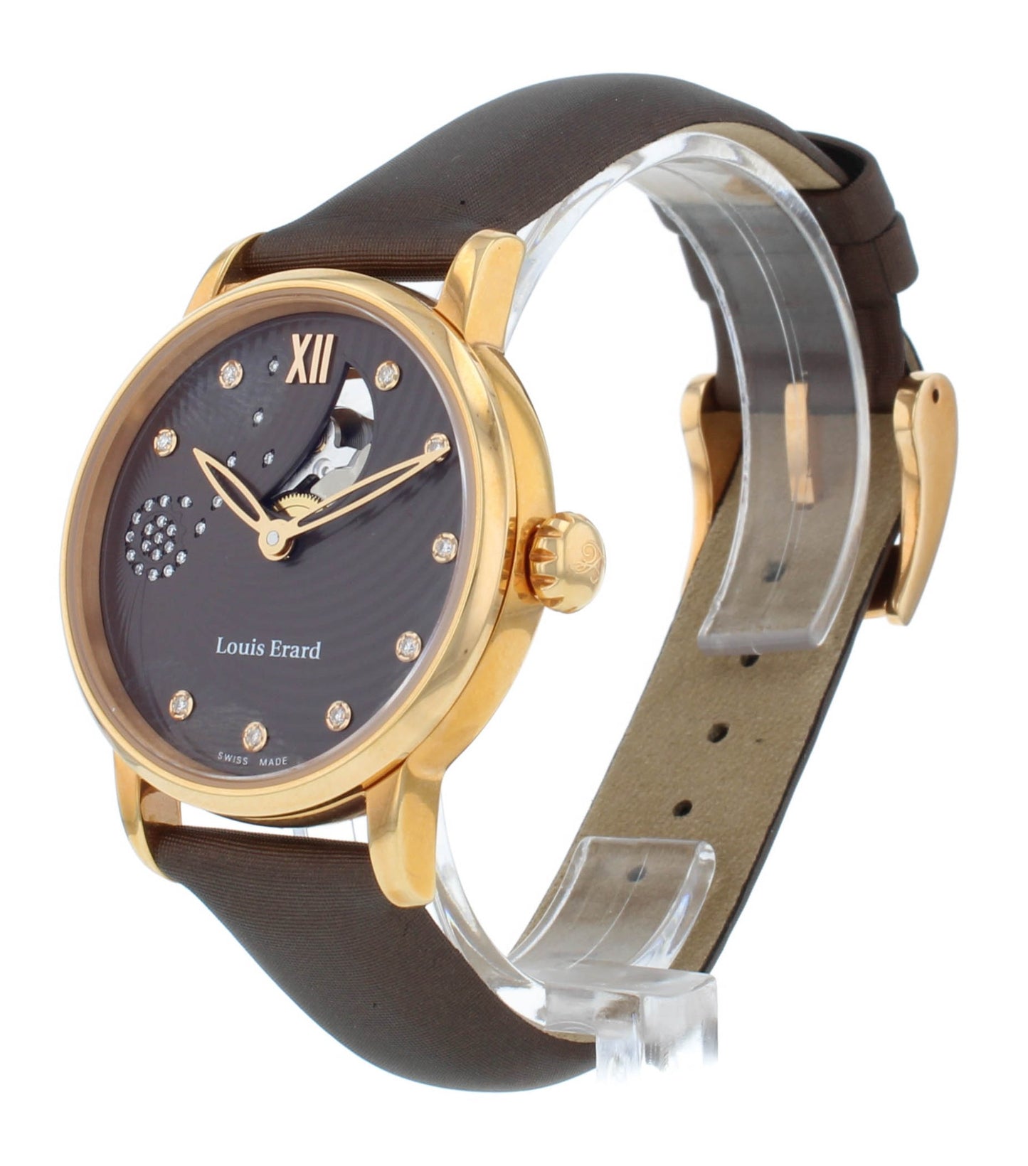 Louis Erard Emotion 34mm Auto Brown Diamond Dial Ladies Watch 64603PR36.BARS66