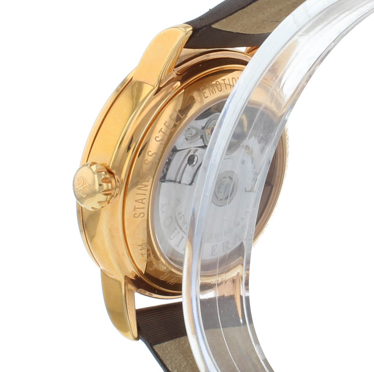 Louis Erard Emotion 34mm Auto Brown Diamond Dial Ladies Watch 64603PR36.BARS66