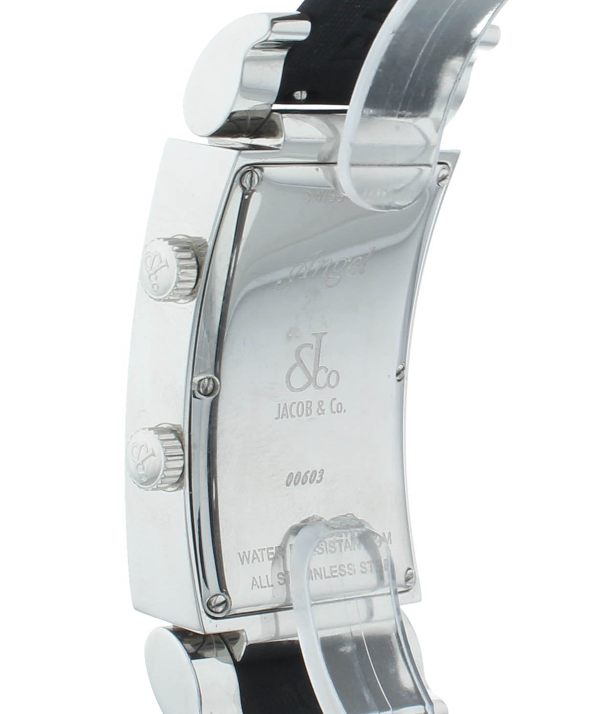 Jacob & Co. Angel Two-Time Zone Red MOP Dial Stainless Steel Quartz Watch