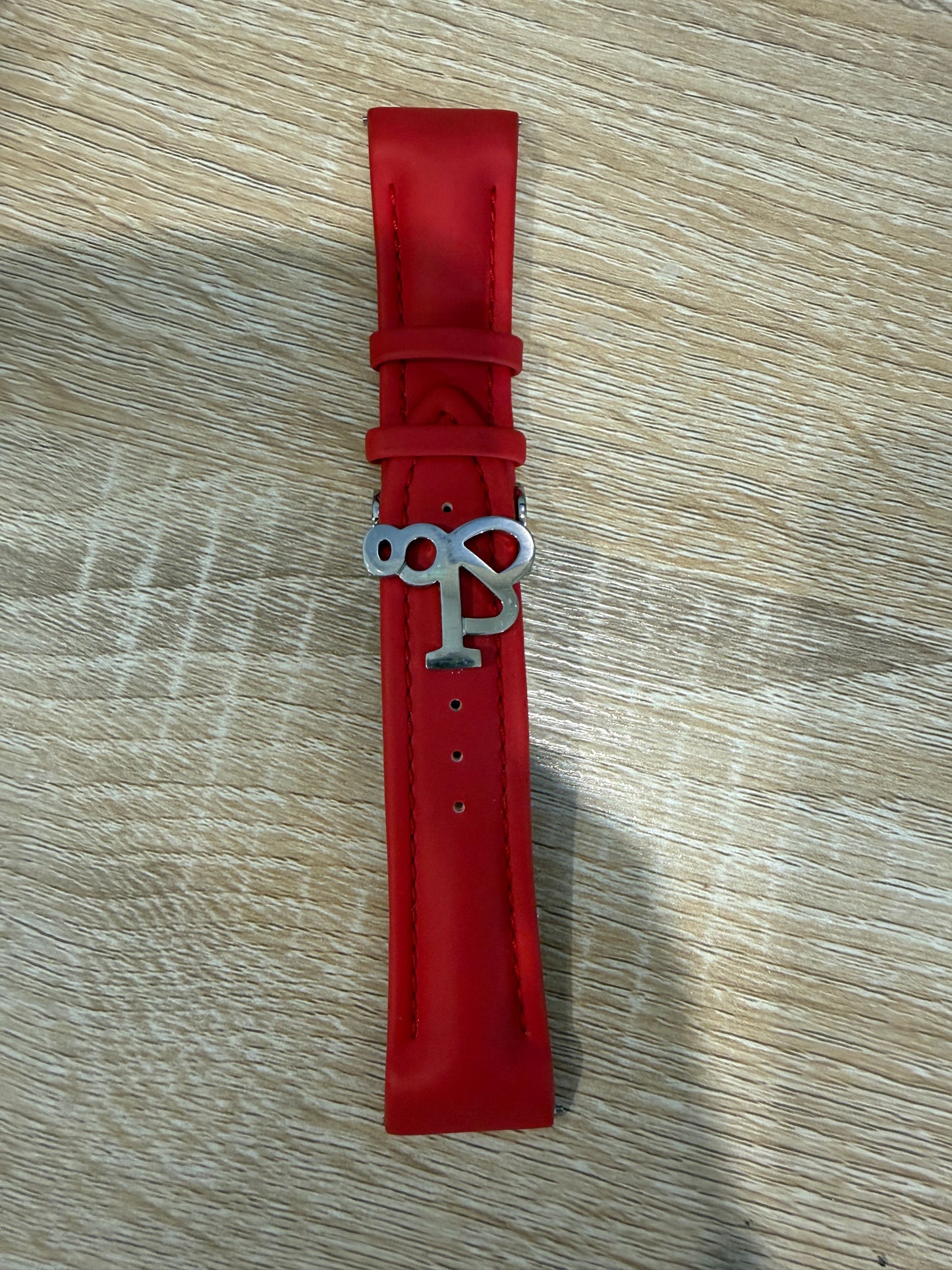 Unworn Original Jacob & Co. Polyurethane 20mm Red Strap With Steel Buckle