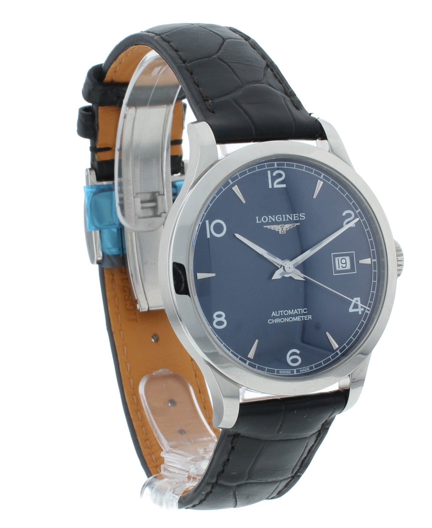 Longines Record 38.5mm Automatic Chronometer Blue Dial Men's Watch L2.820.4.96.2