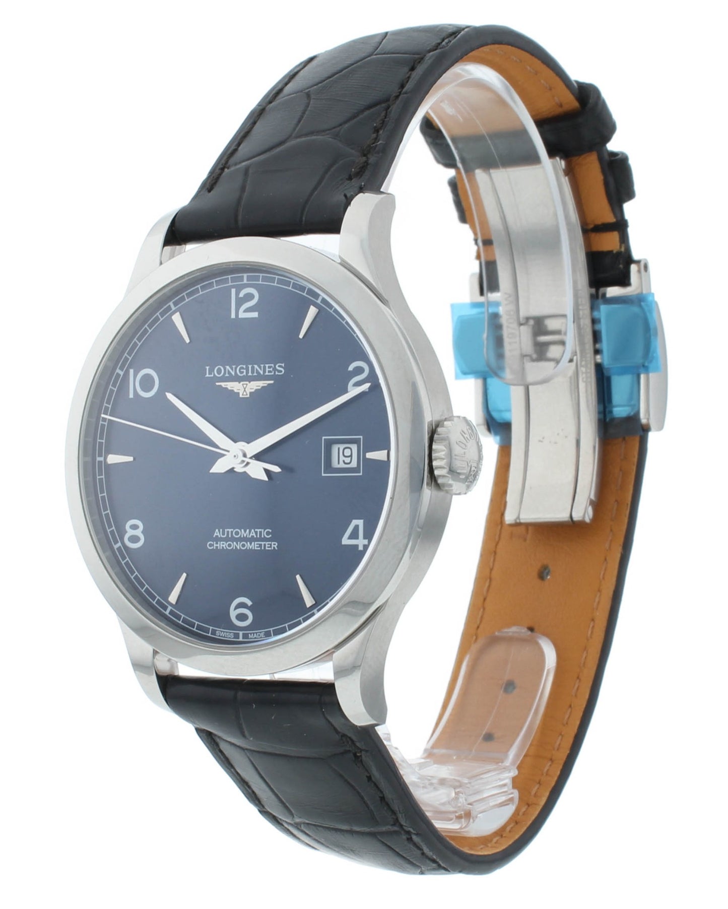 Longines Record 38.5mm Automatic Chronometer Blue Dial Men's Watch L2.820.4.96.2