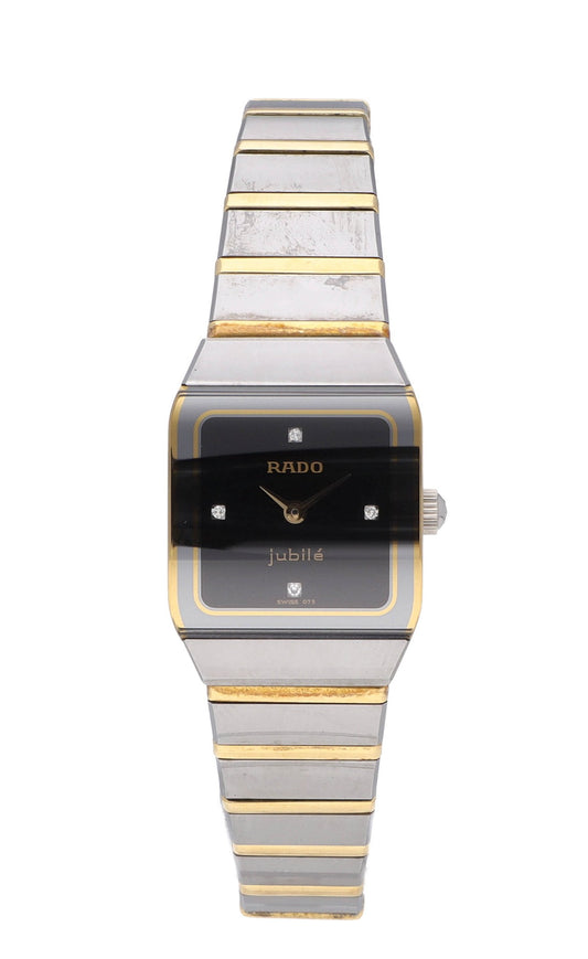 Rado Anatom 19mm Black Diamond Dial Quartz Two-Tone Ladies Watch R10368751