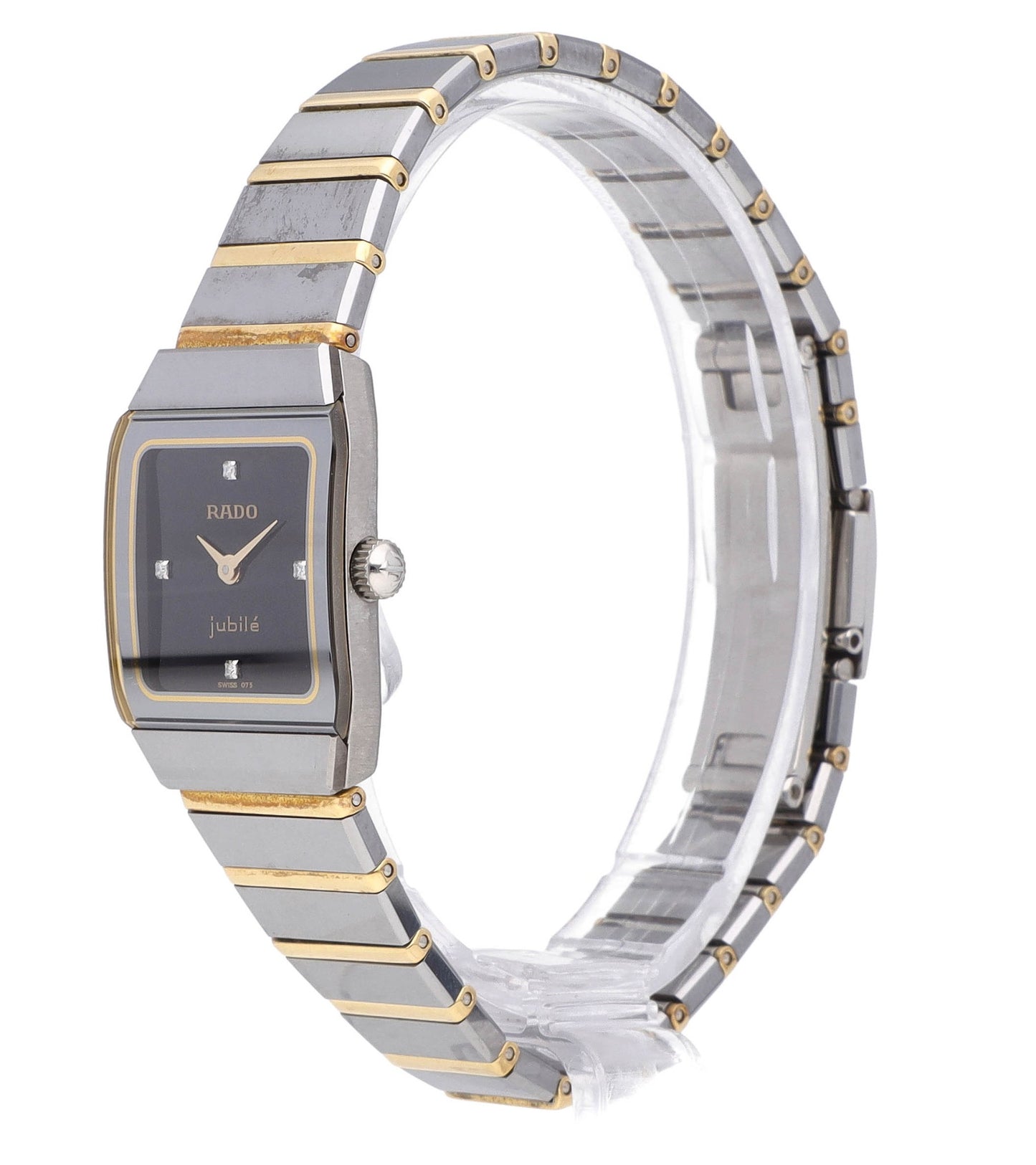 Rado Anatom 19mm Black Diamond Dial Quartz Two-Tone Ladies Watch R10368751