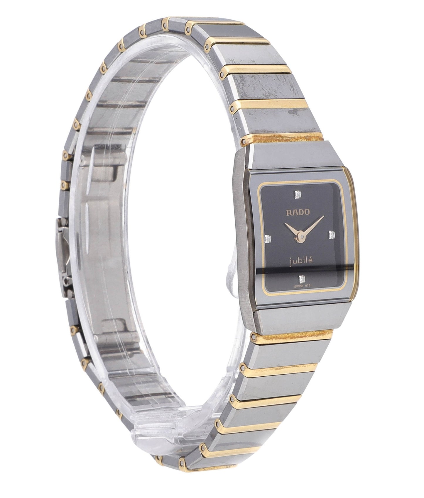 Rado Anatom 19mm Black Diamond Dial Quartz Two-Tone Ladies Watch R10368751