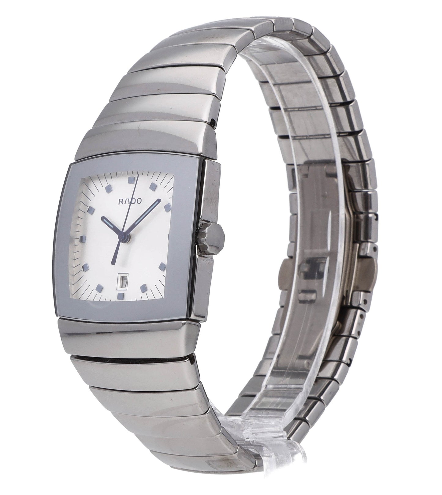 Rado Sintra Jubile Silver Dial 32mm Square Men's Quartz Ceramic Watch R13720102