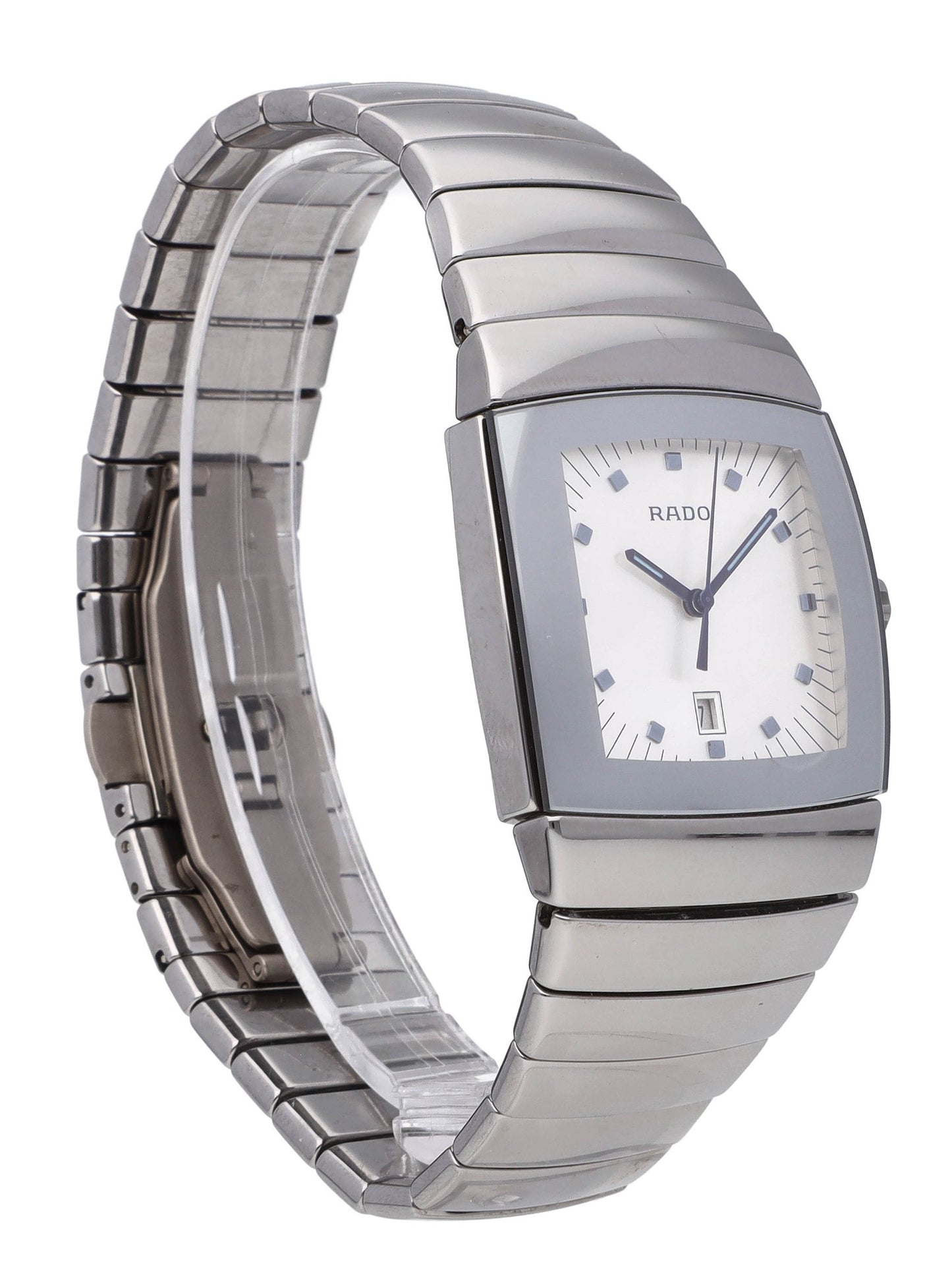 Rado Sintra Jubile Silver Dial 32mm Square Men's Quartz Ceramic Watch R13720102