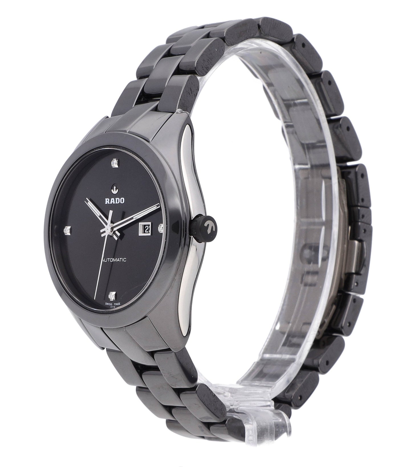 Rado HyperChrome 36mm Auto Black Diamond Dial Ceramic Ladies Watch R32260702