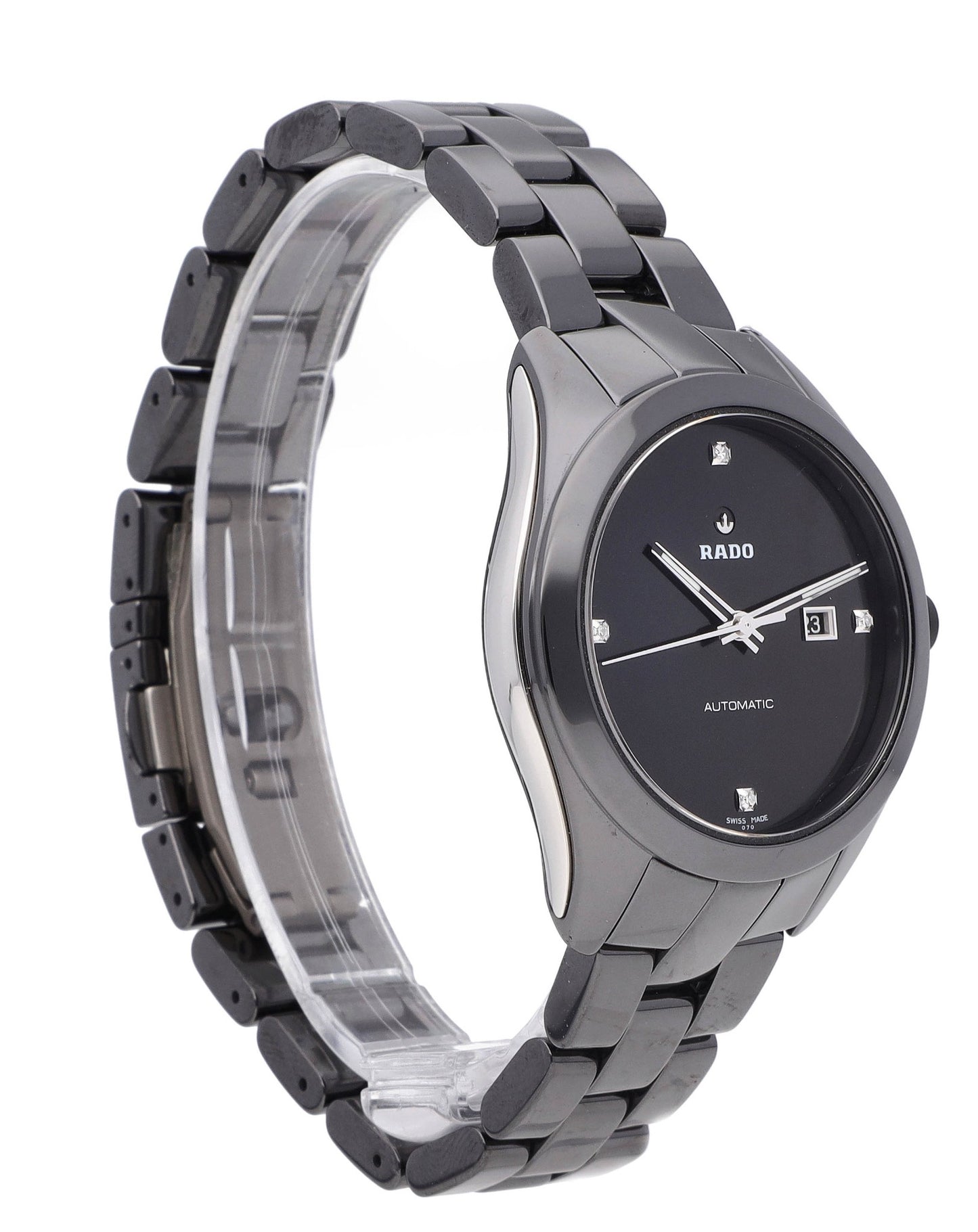 Rado HyperChrome 36mm Auto Black Diamond Dial Ceramic Ladies Watch R32260702
