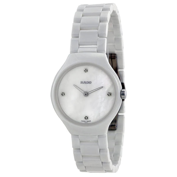 Rado Thinline 30mm Quartz White MOP Dial Ceramic Ladies Watch R27958902