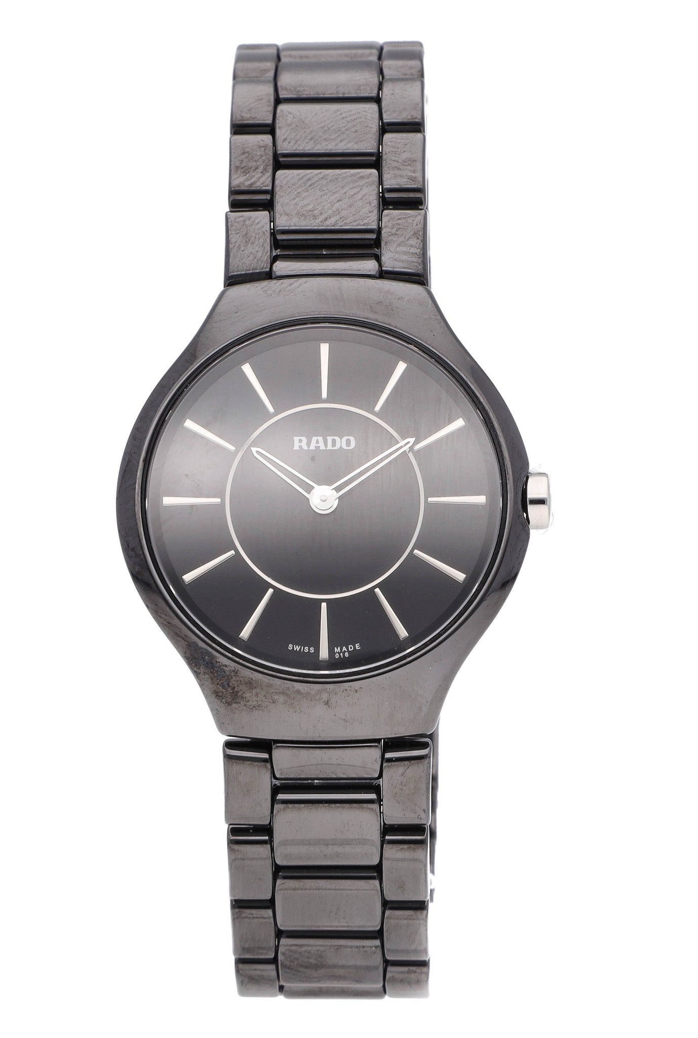 Rado True Thinline 31.5mm Quartz Black Dial Ceramic Ladies Watch R27742162